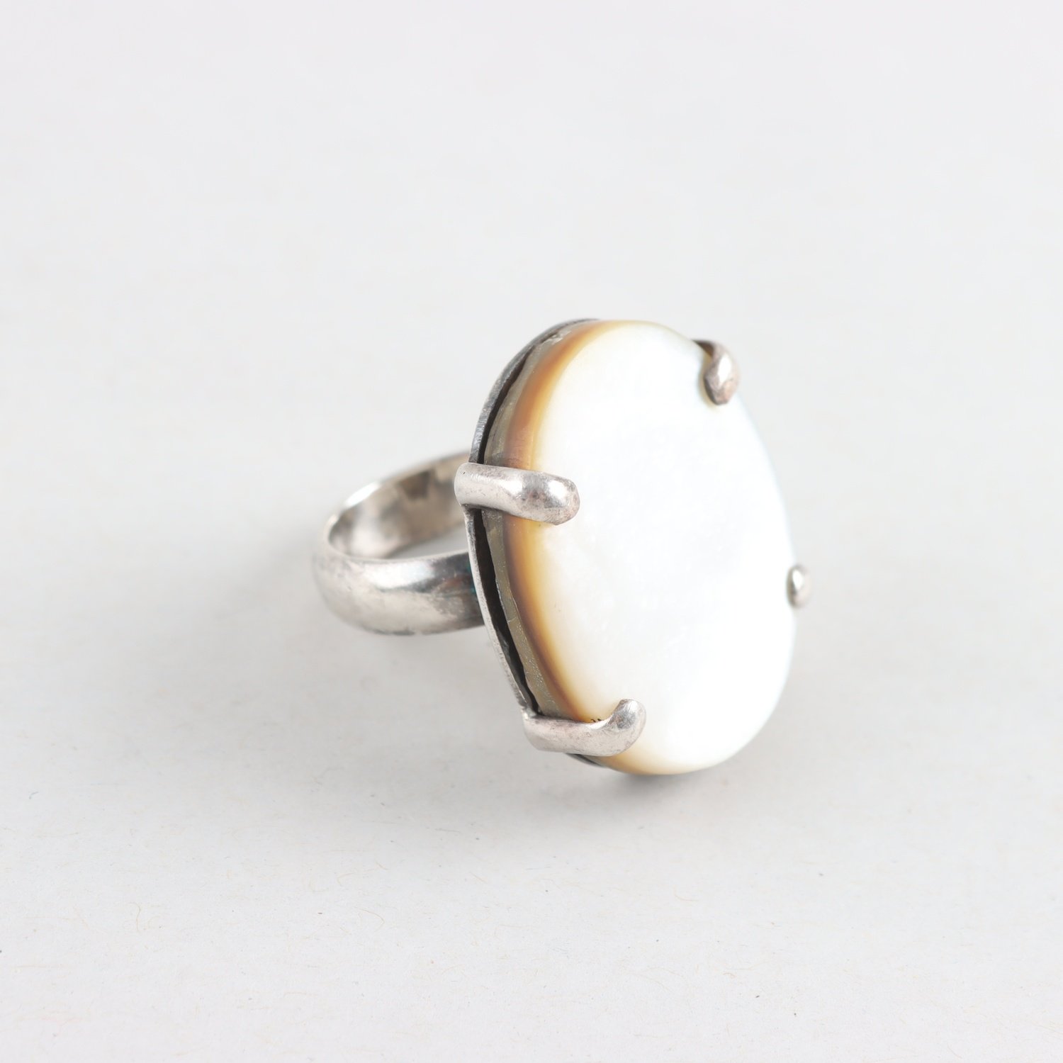 Ring, silver, vit sten, brv: 20,3g