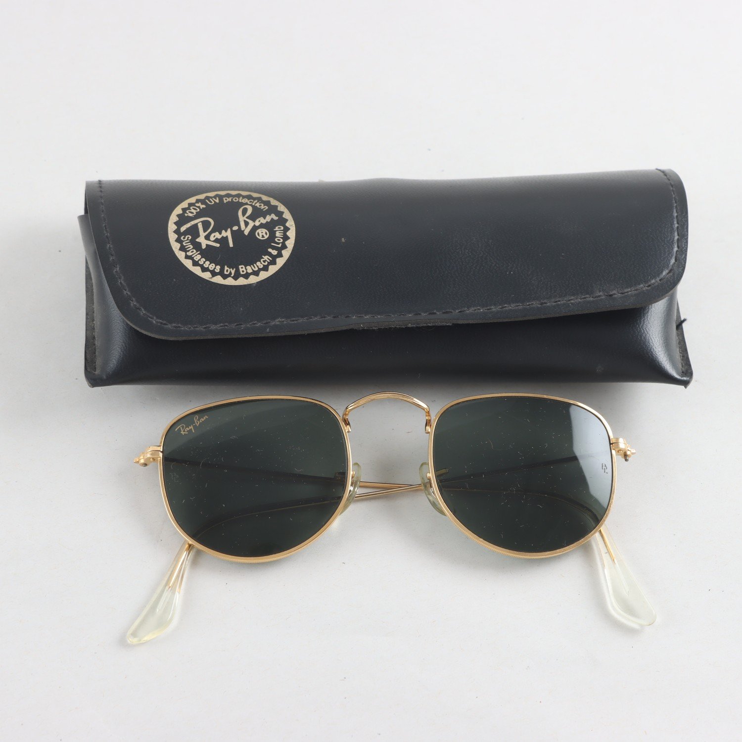 Solglasögon, guldfärgad metall, Bausch Lomb, Ray Ban Frank, vintage