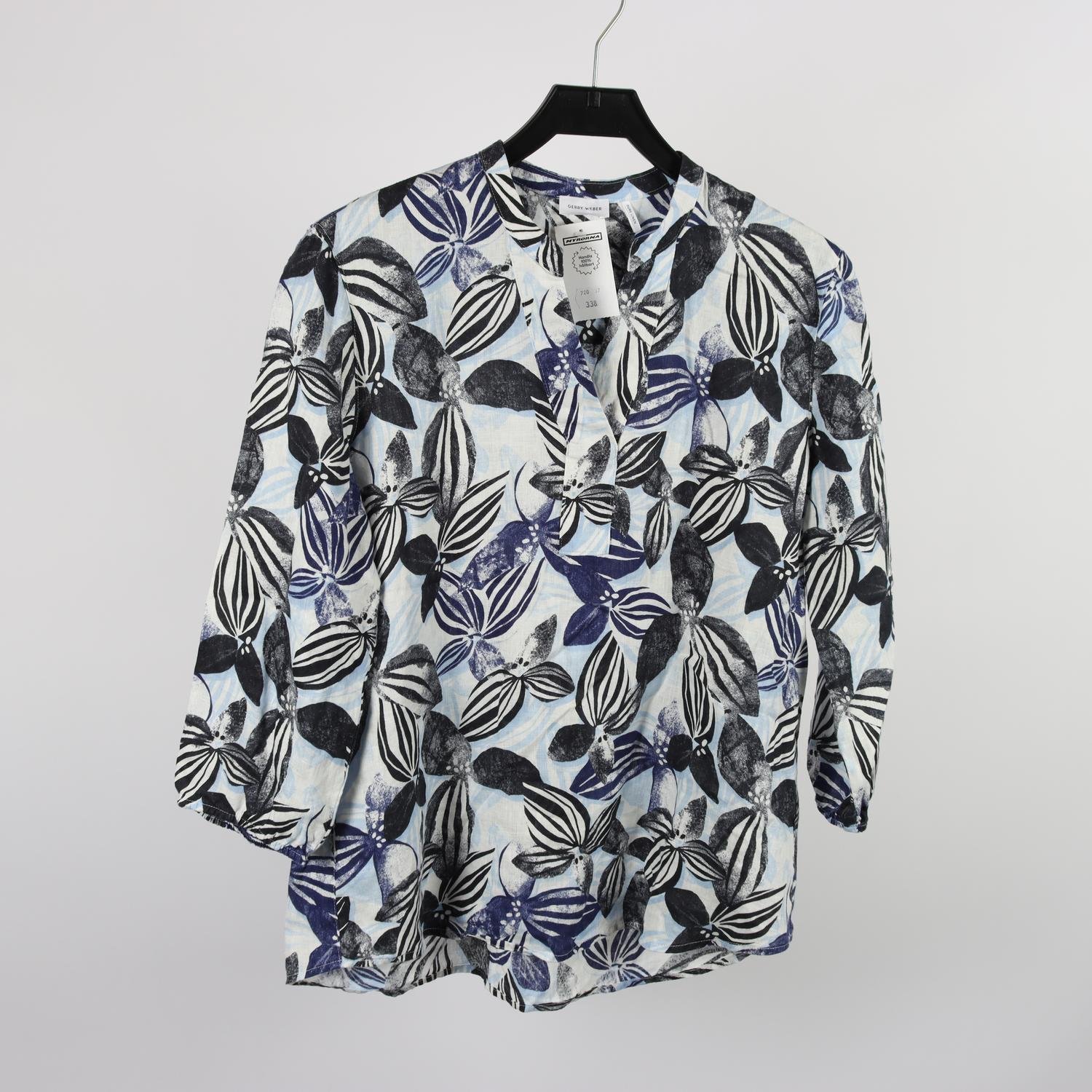Blus, Gerry Weber, blå, mönstrad, stl. 38