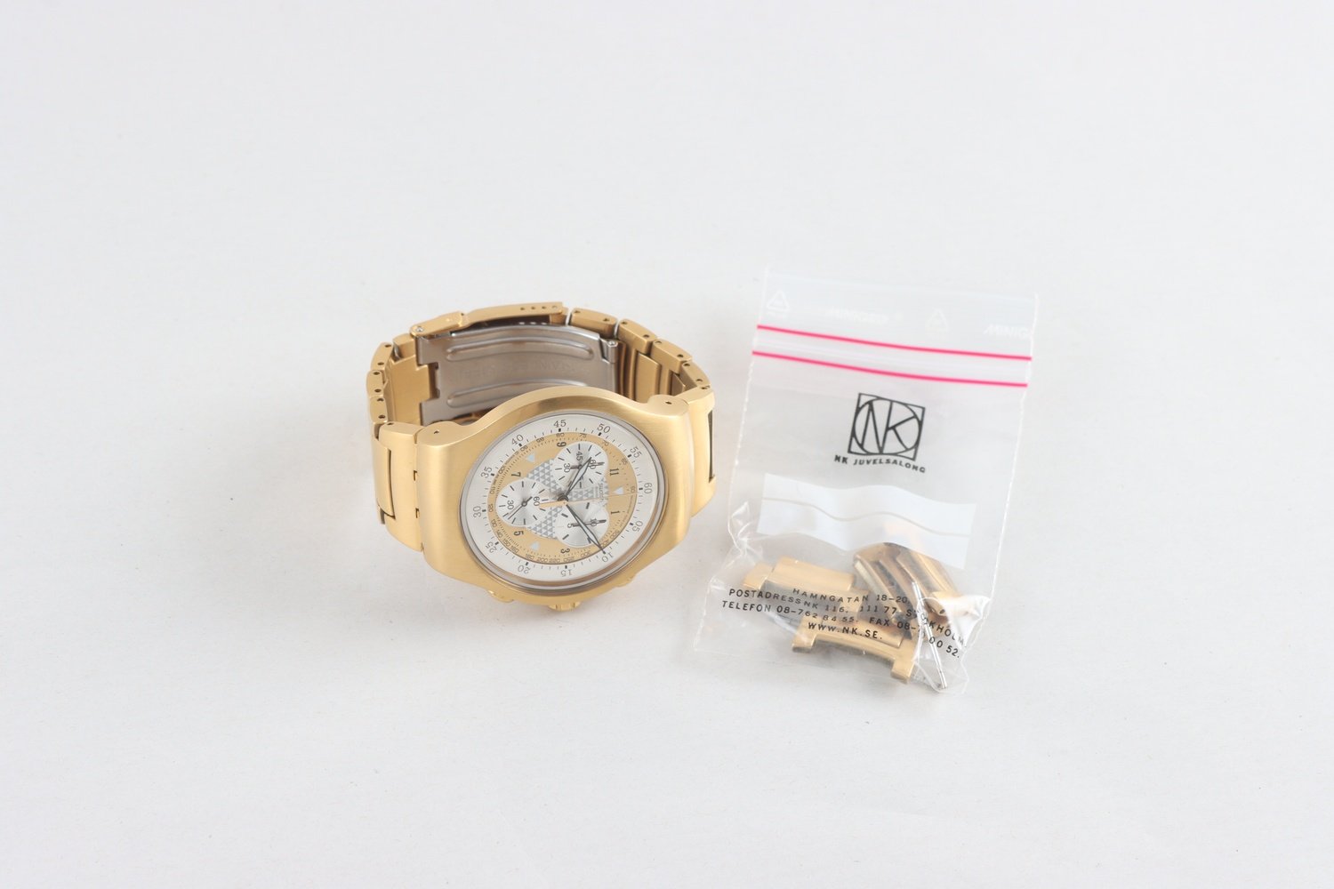 Armbandsur, guldfärgat stål, Swatch Irony, kronograf, quartz