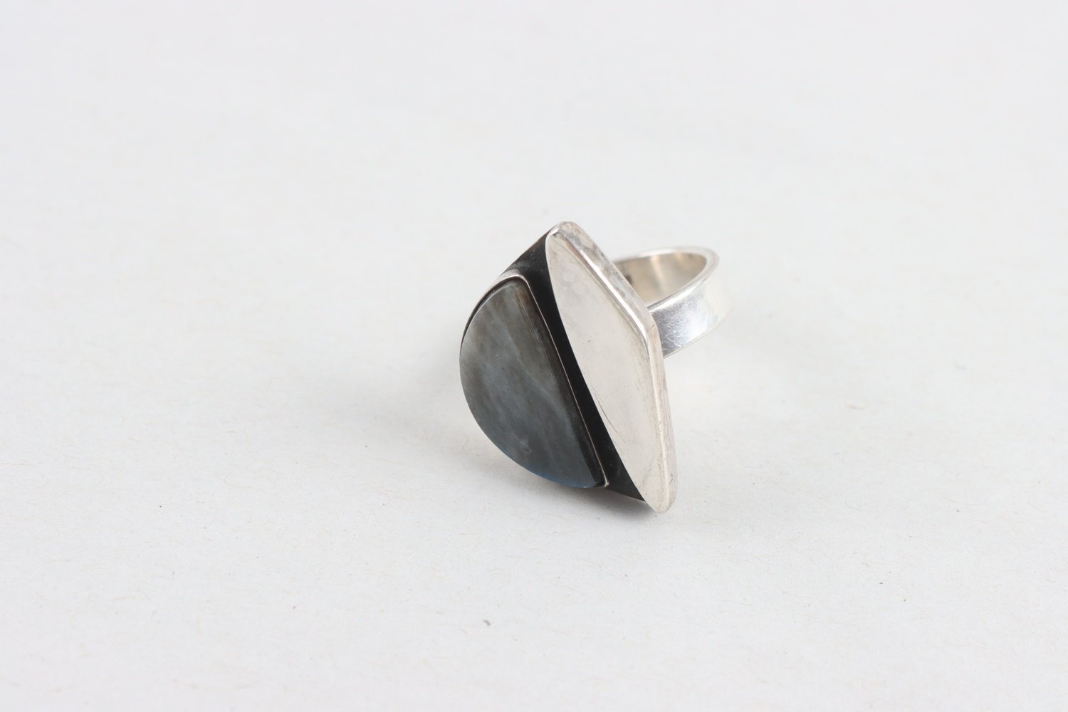 Ring, silver 925, labradorit, brv: 9,3g