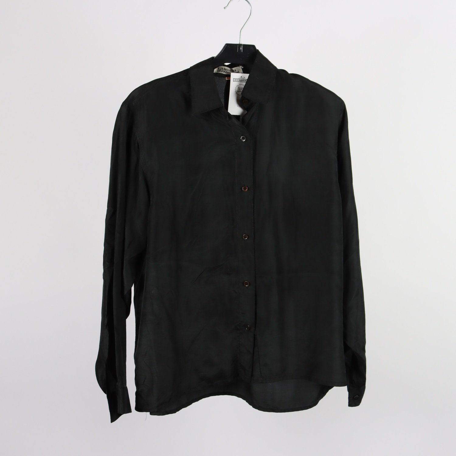 Blus, vintage, NK Nordiska Kompaniet, svart, stl. 36