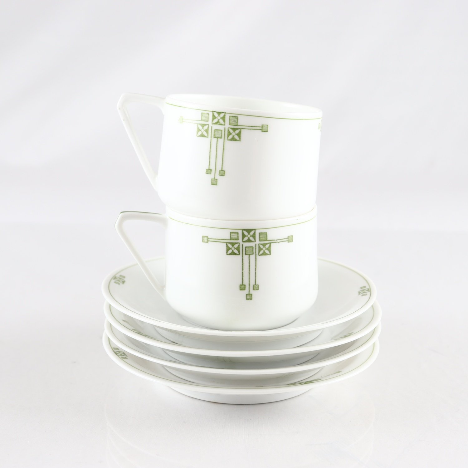 Kaffekoppar med fat, jugend, (1890-1920)