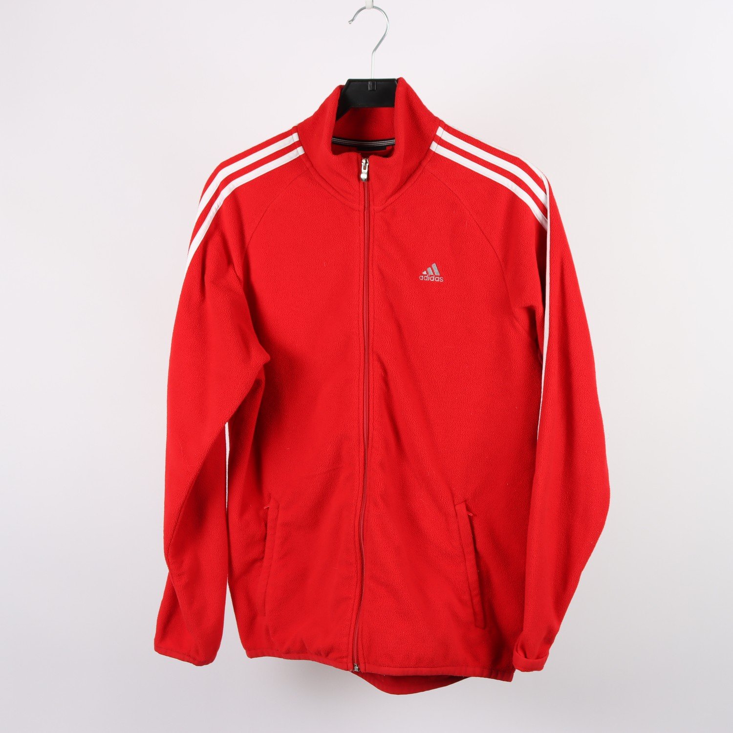 Fleecetröja, Adidas, röd, stl. M