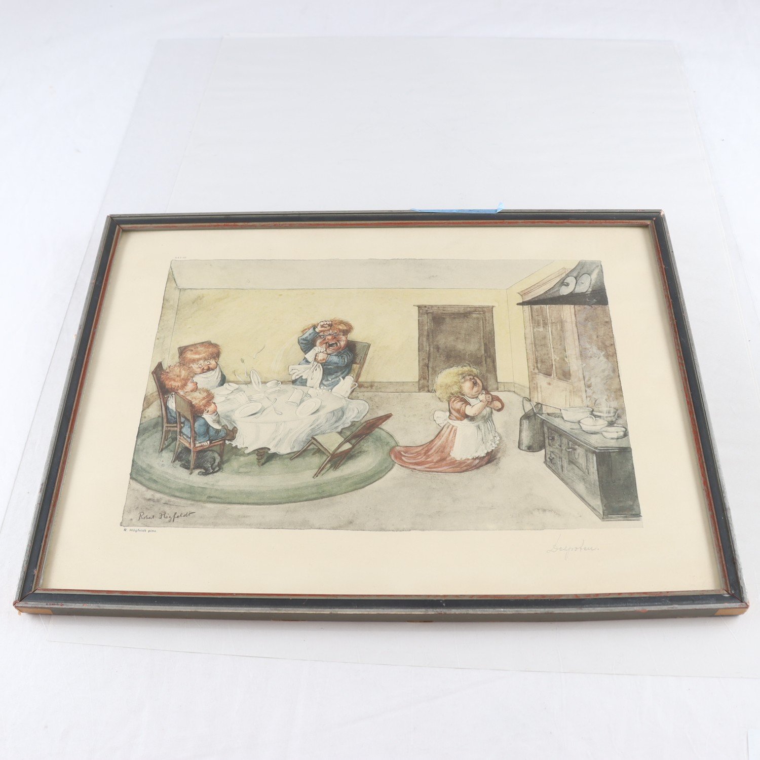 Litografiskt tryck, pinx, Despoten, Robert Högfelt, (1894-1986). Samfraktas ej.