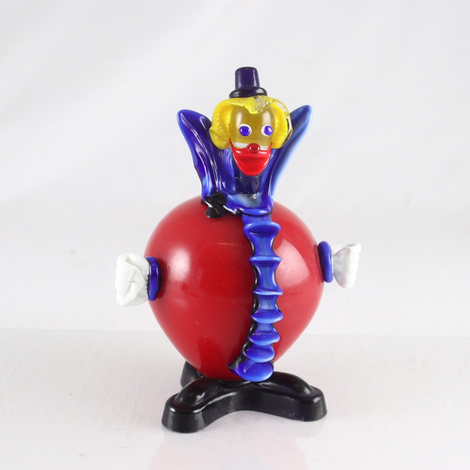 Figurin, clown, Murano, Italien. Samfraktas ej.