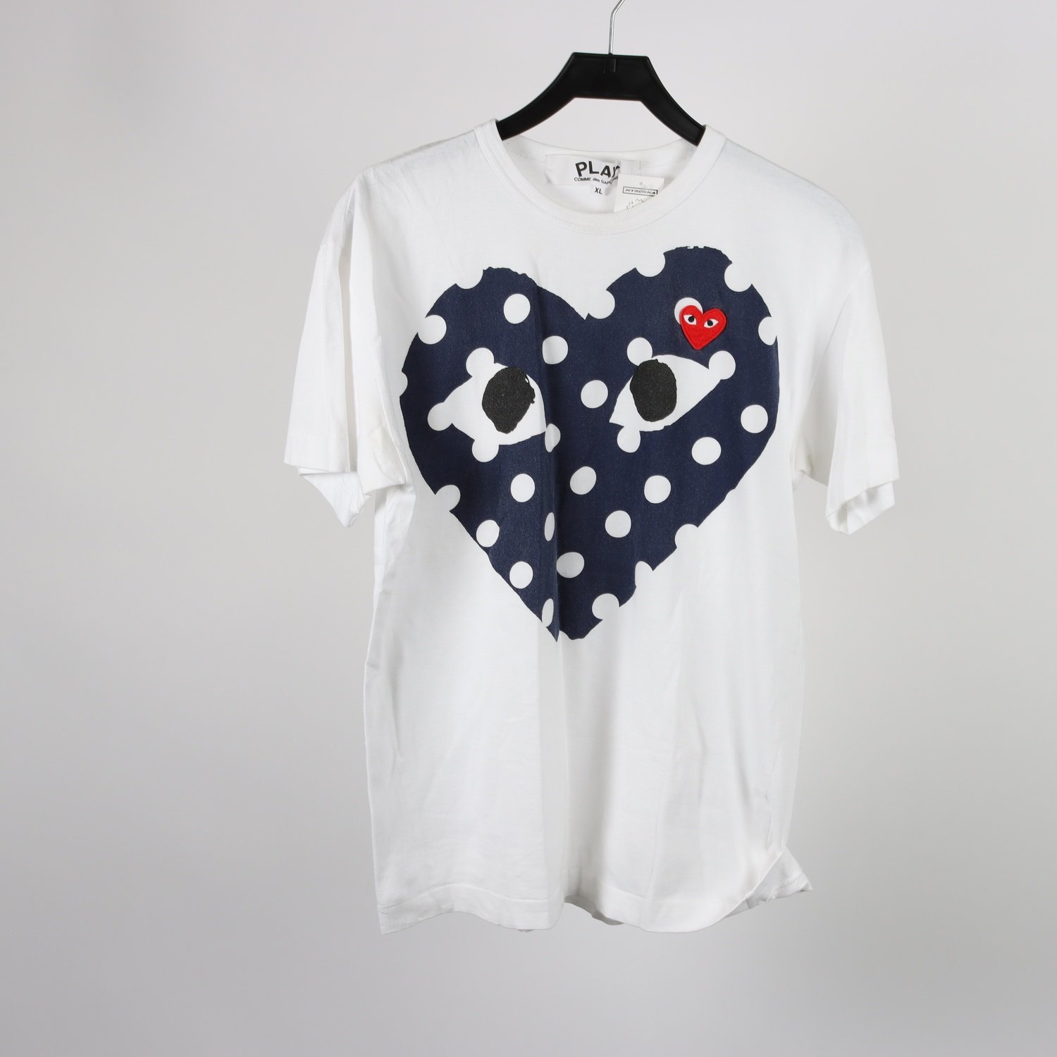 T-shirt, Play Comme des Garcons, vit, stl. XL