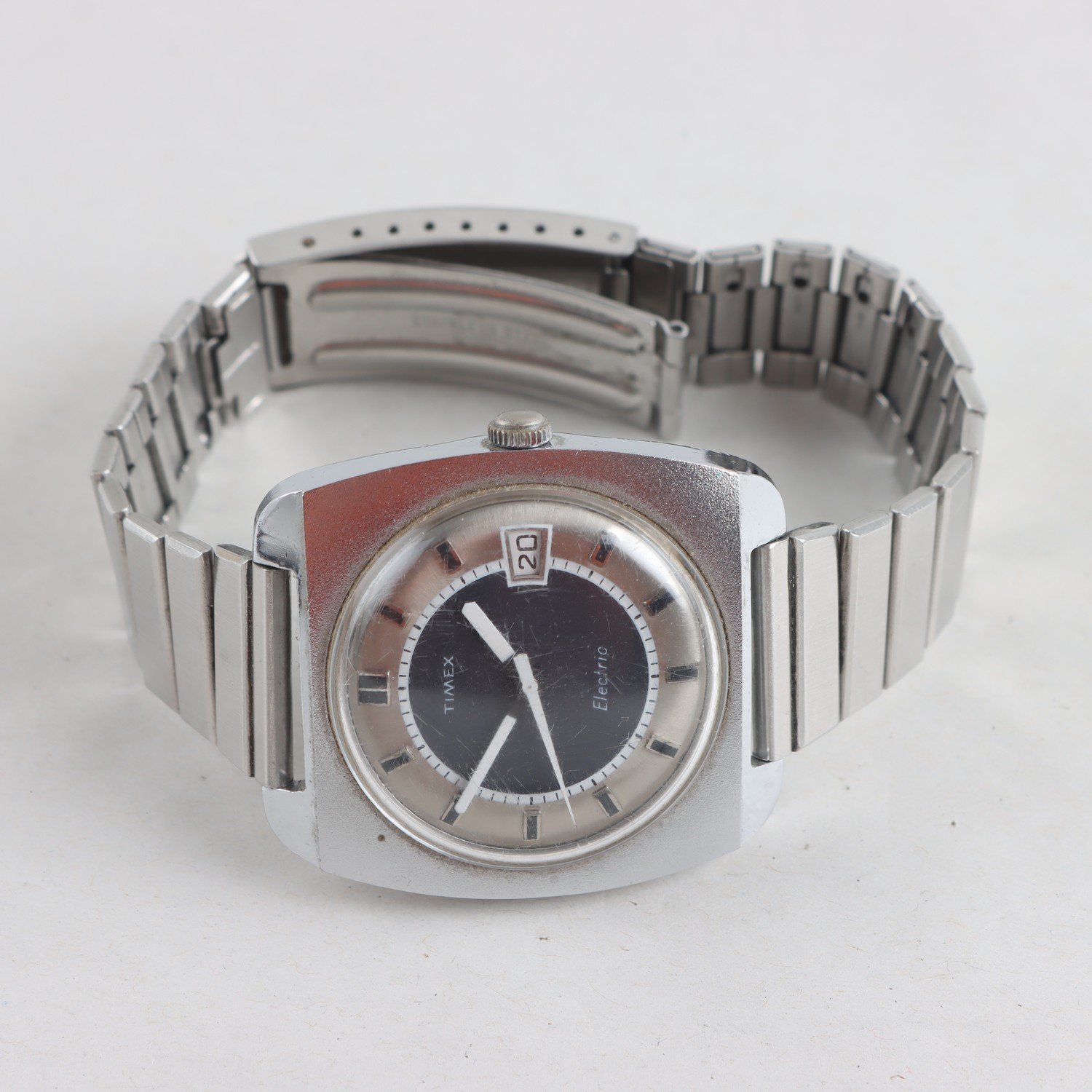 Armbandsur, stål, Timex Electric, 1970-tal, vintage