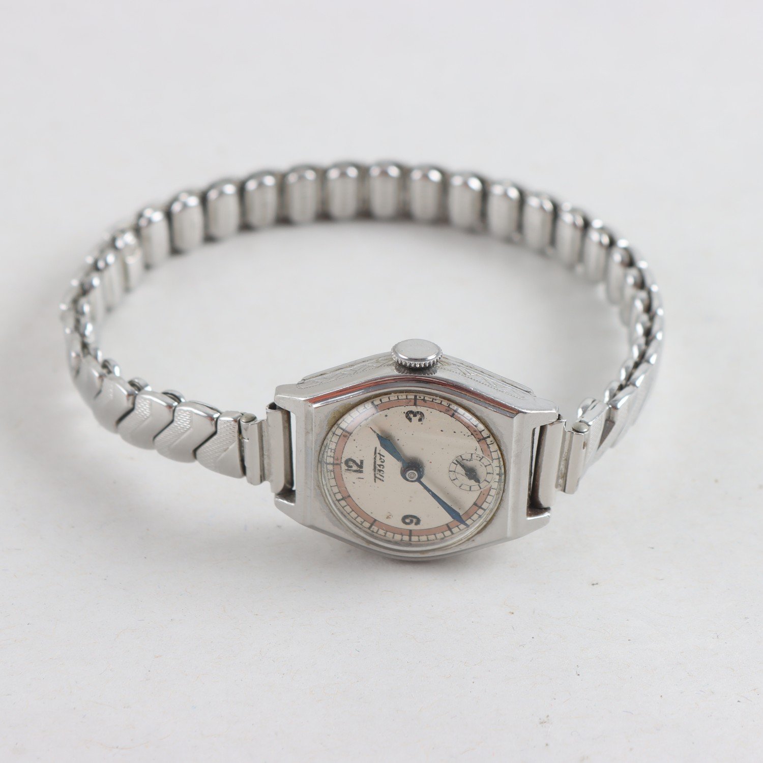 Armbandsur, stål, Tissot, manuell, 1930/40-tal, vintage