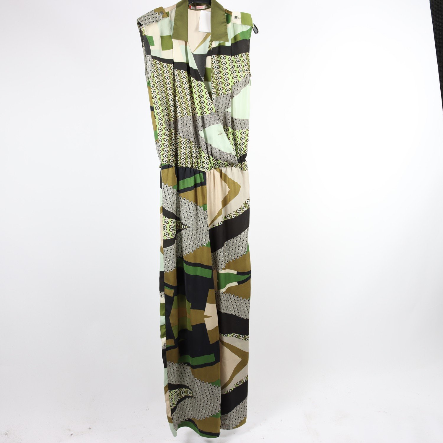 Byxdress, Dolce Donna, mönstrad, grön, stl. 44.