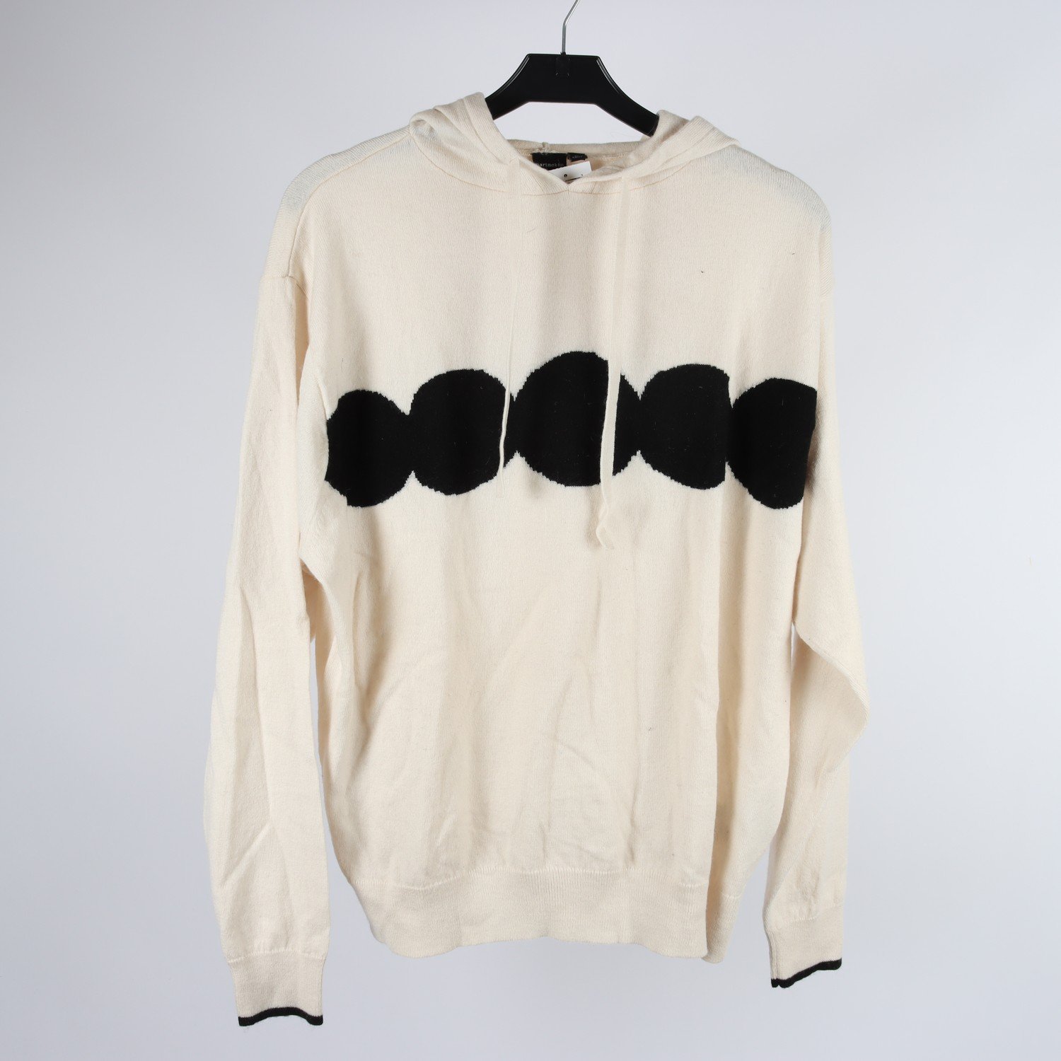 Tröja, Marimekko x Uniqlo, vit, svart, cashmere, stl. XL.