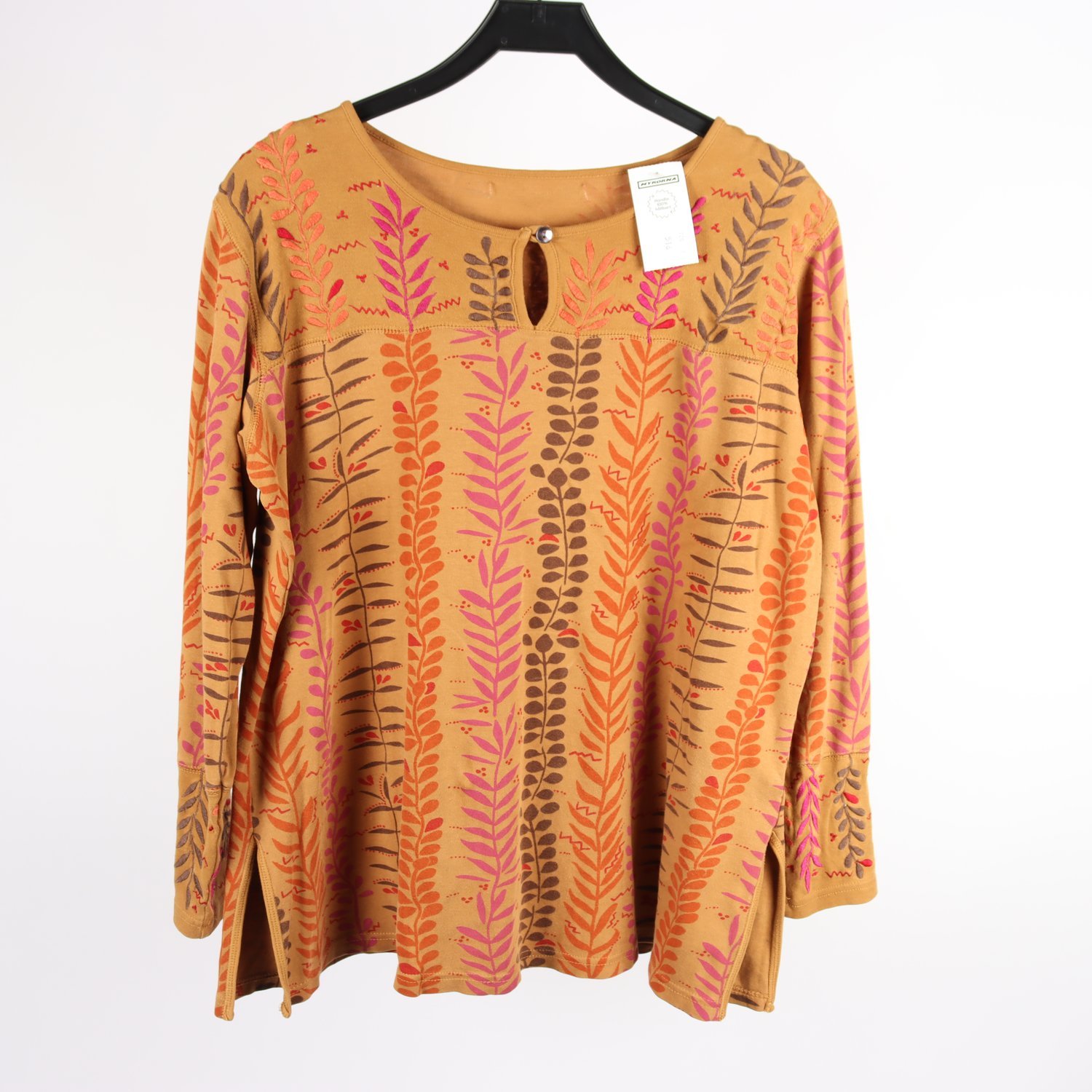 Tröja, Gudrun Sjödén, brun, broderad, stl. ca. L.