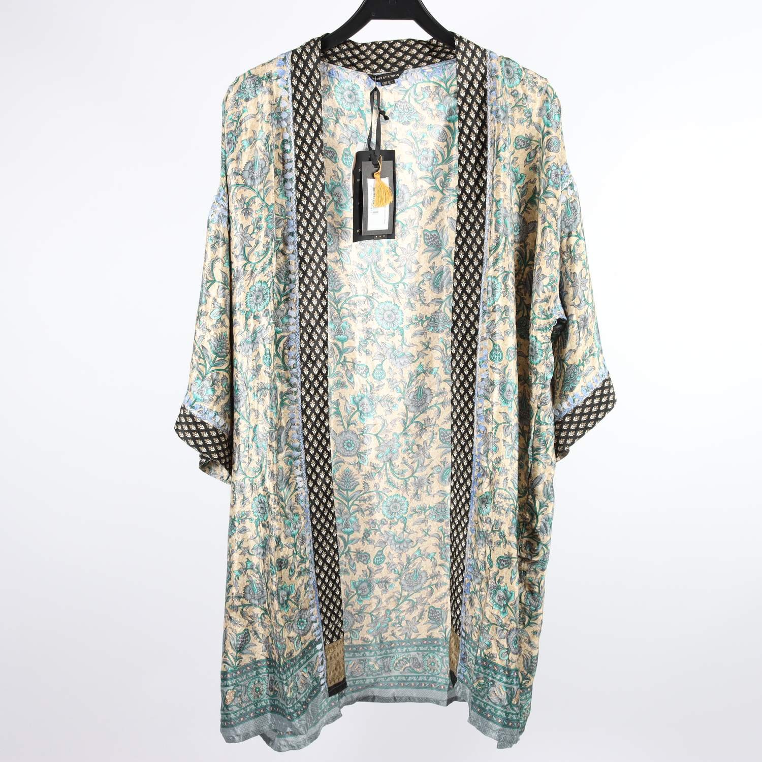 Kimono, House of Rituals, blommig, beige, stl. one size.