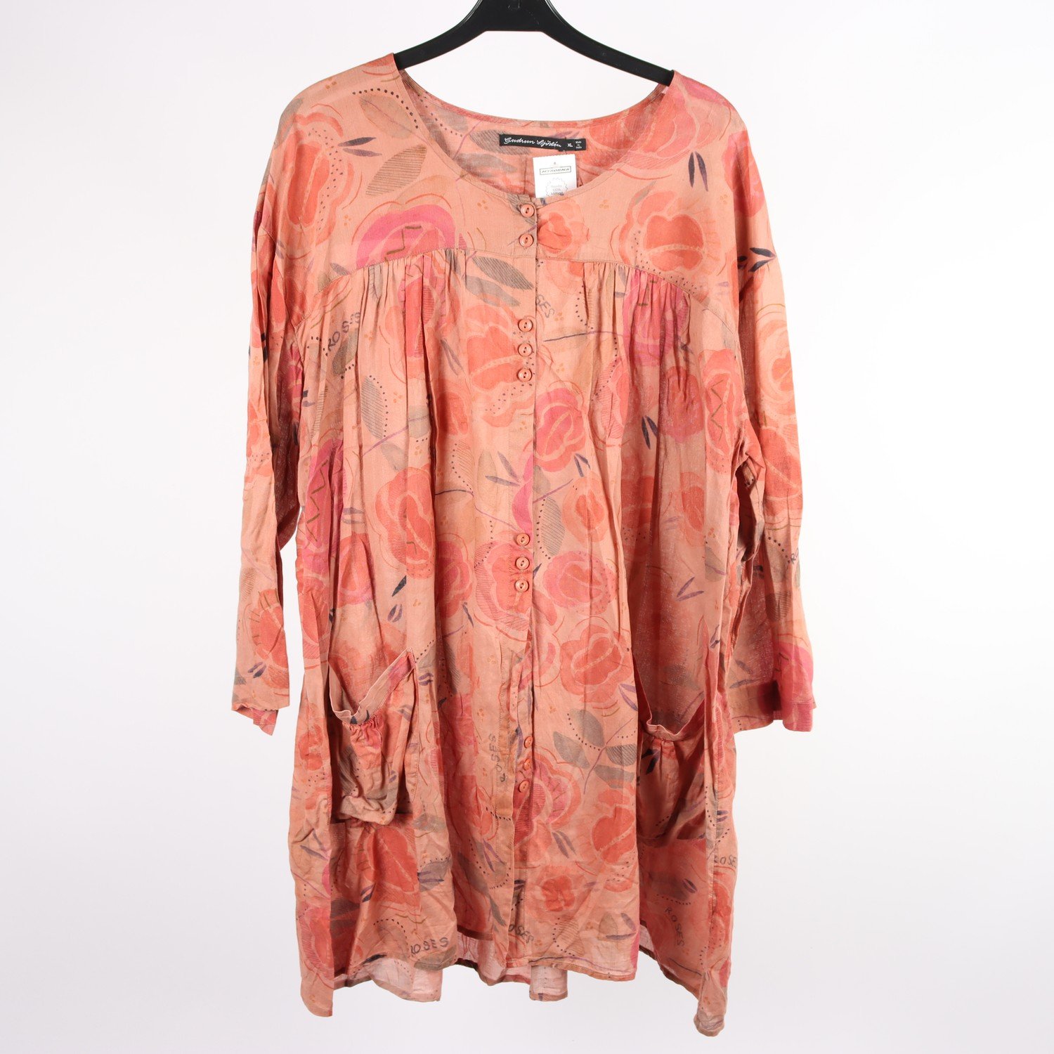 Blus, Gudrun Sjödén, roströd, stl. XL.