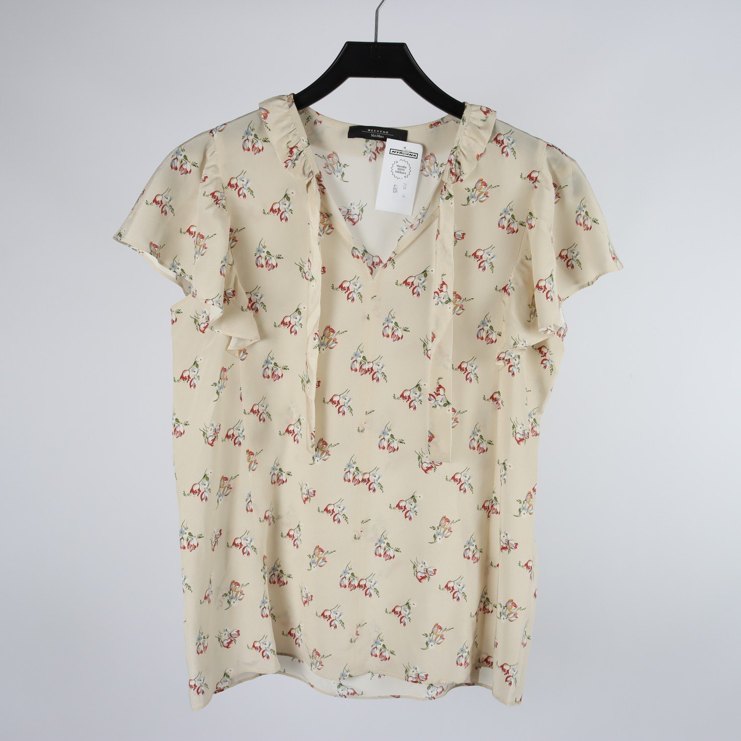 Blus, Weekend x MaxMara, blommig, offwhite, stl. ca. S.