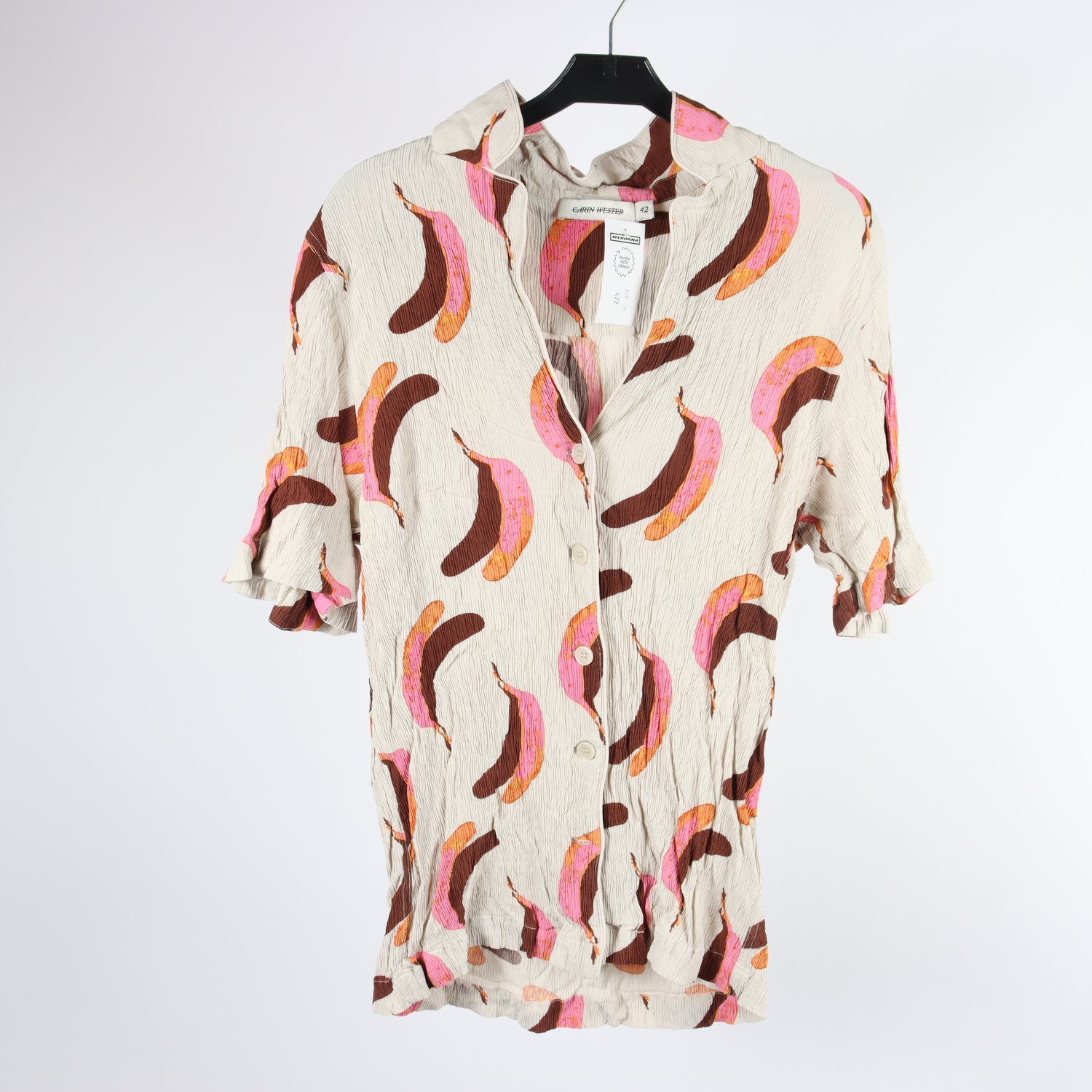 Blus, Carin Wester, brun, rosa, stl. 42.