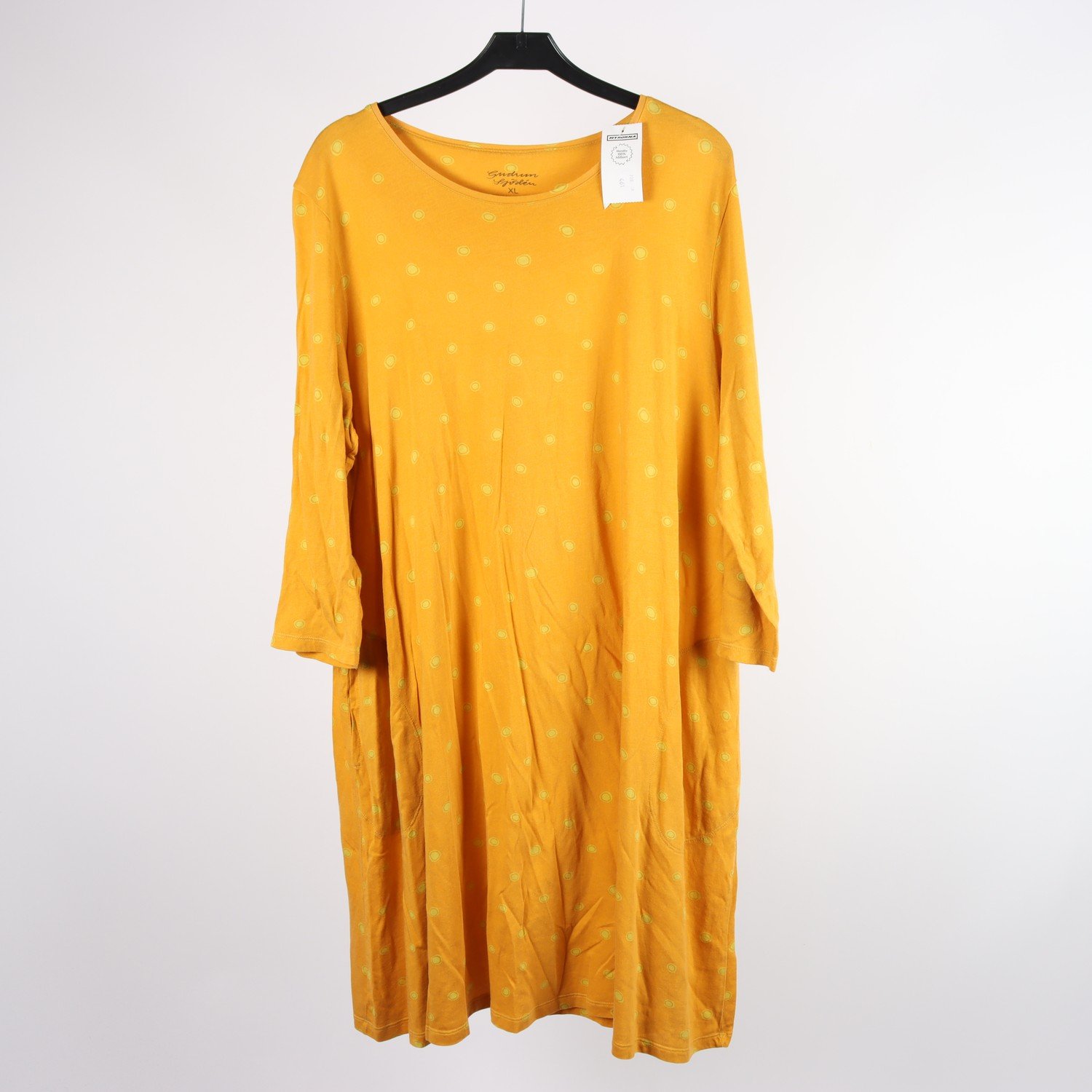 Klänning, Gudrun Sjödén, gul, stl. XL.