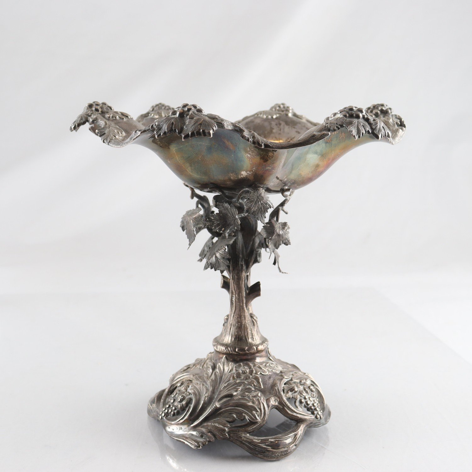 Skål på fot, silver, kattfot, C.C, Stockholm