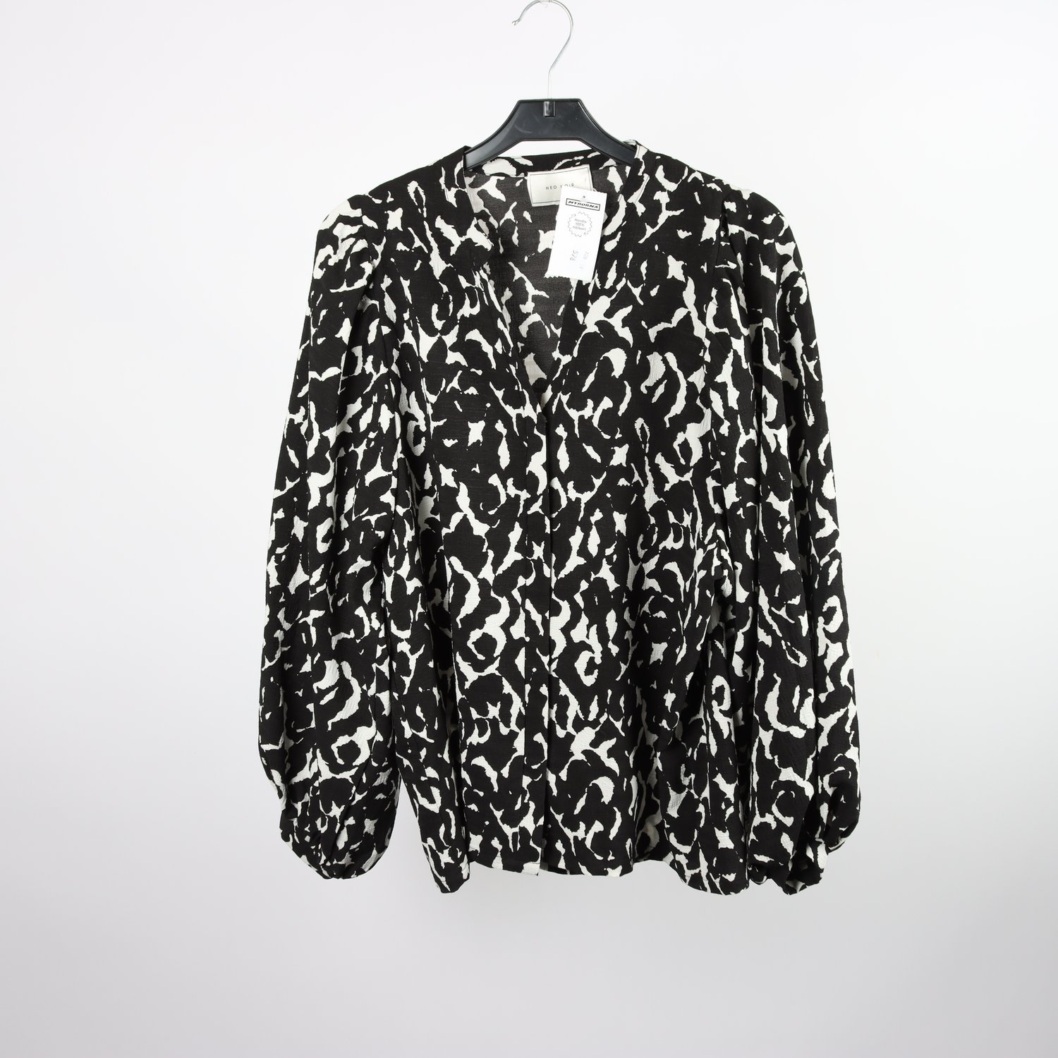 Blus, Neo Noir, vit, svart, stl. 36.
