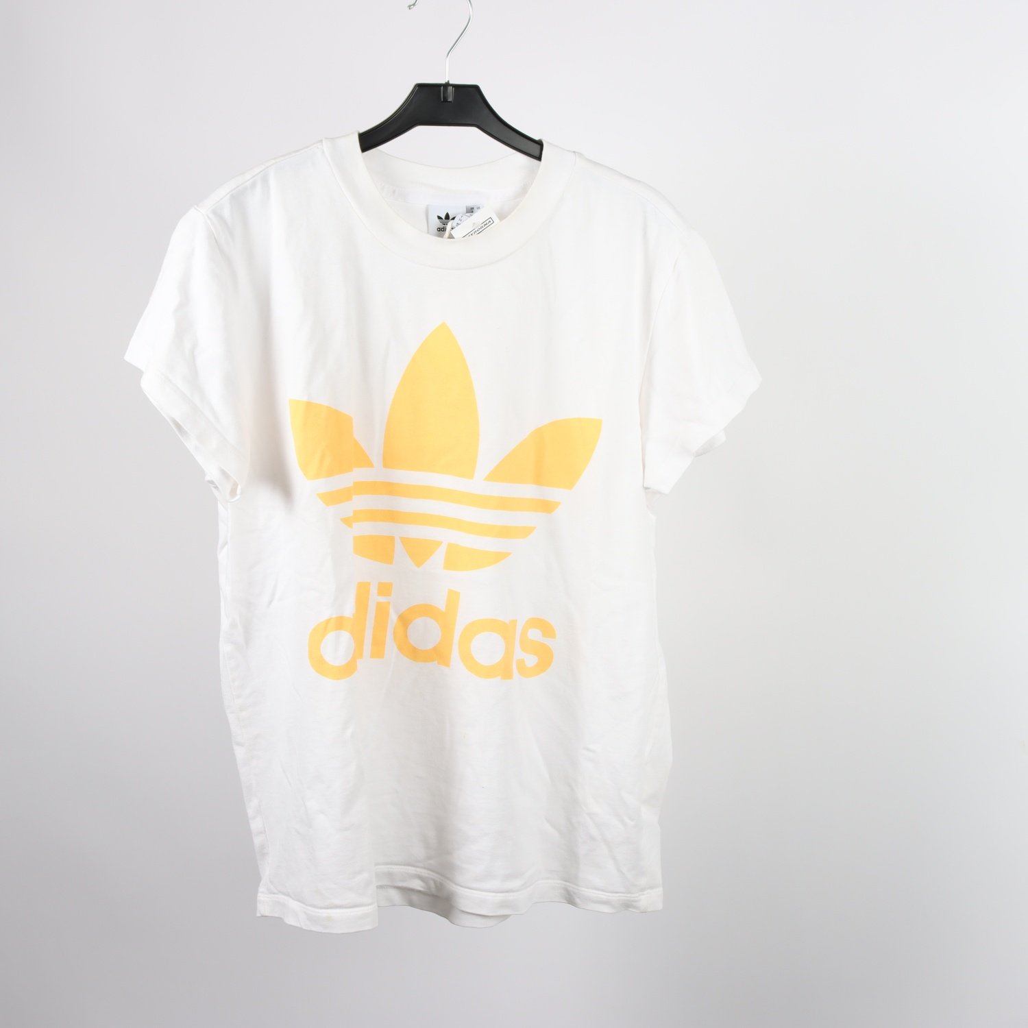 T-shirt, Adidas, vit, orange, stl. 36.
