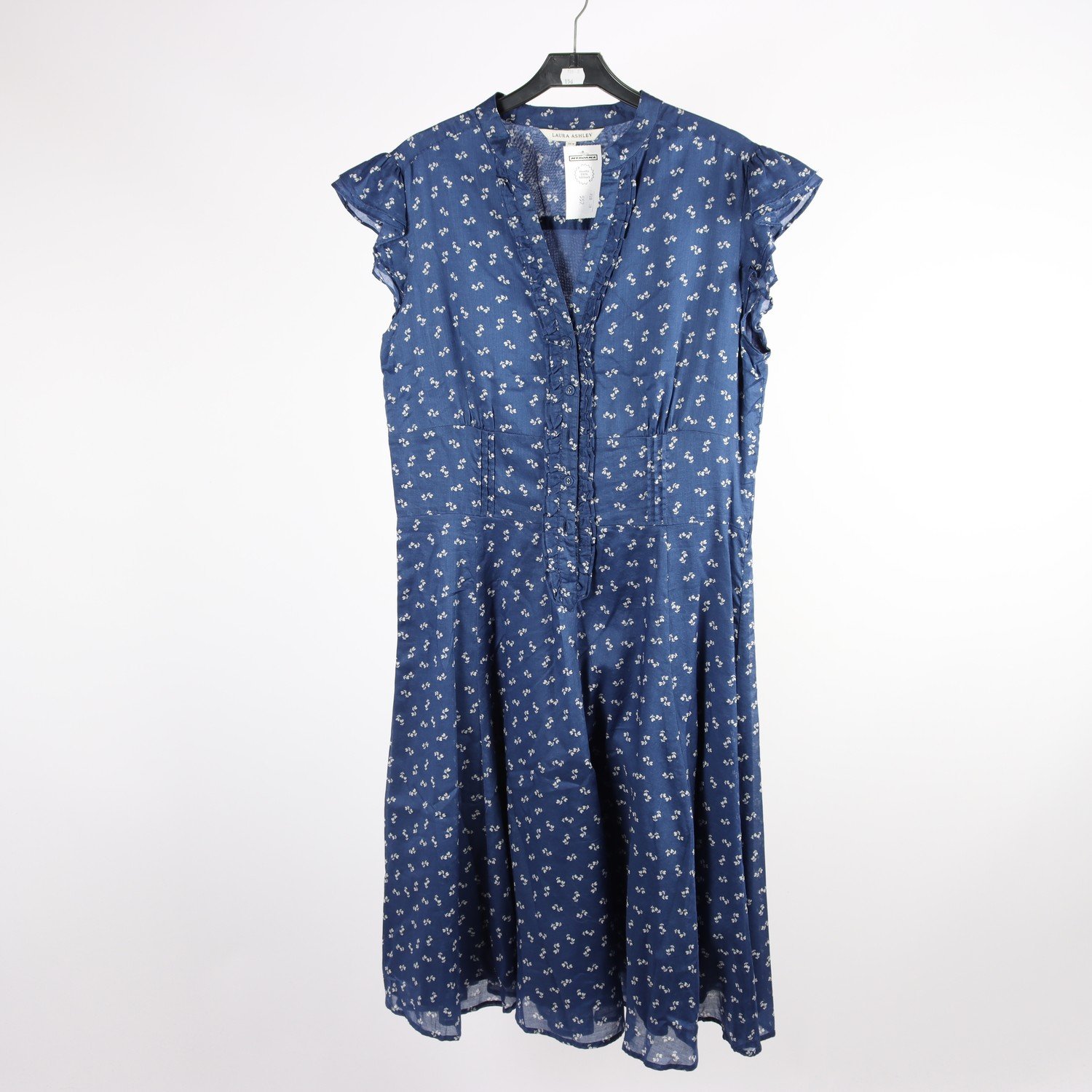 Klänning, Laura Ashley, blå, vit, stl. 40.