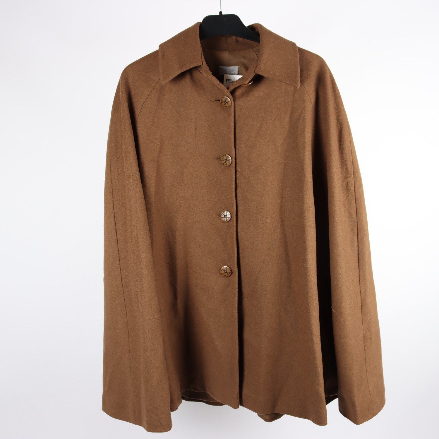 Poncho, NafNaf, brun, ull, cashmere, stl. 36.