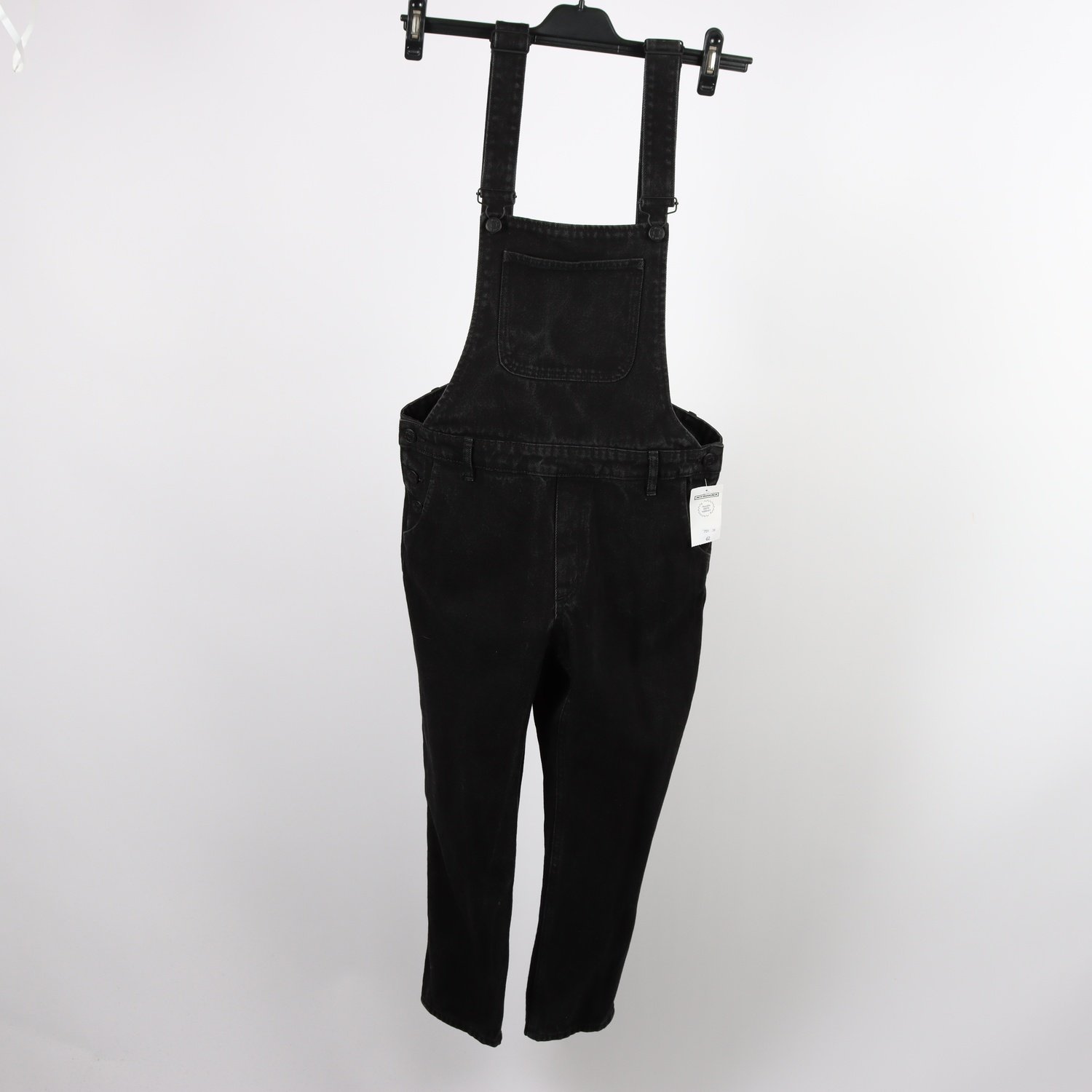 Denim Hängselbyxor, Monki, svart, stl. S