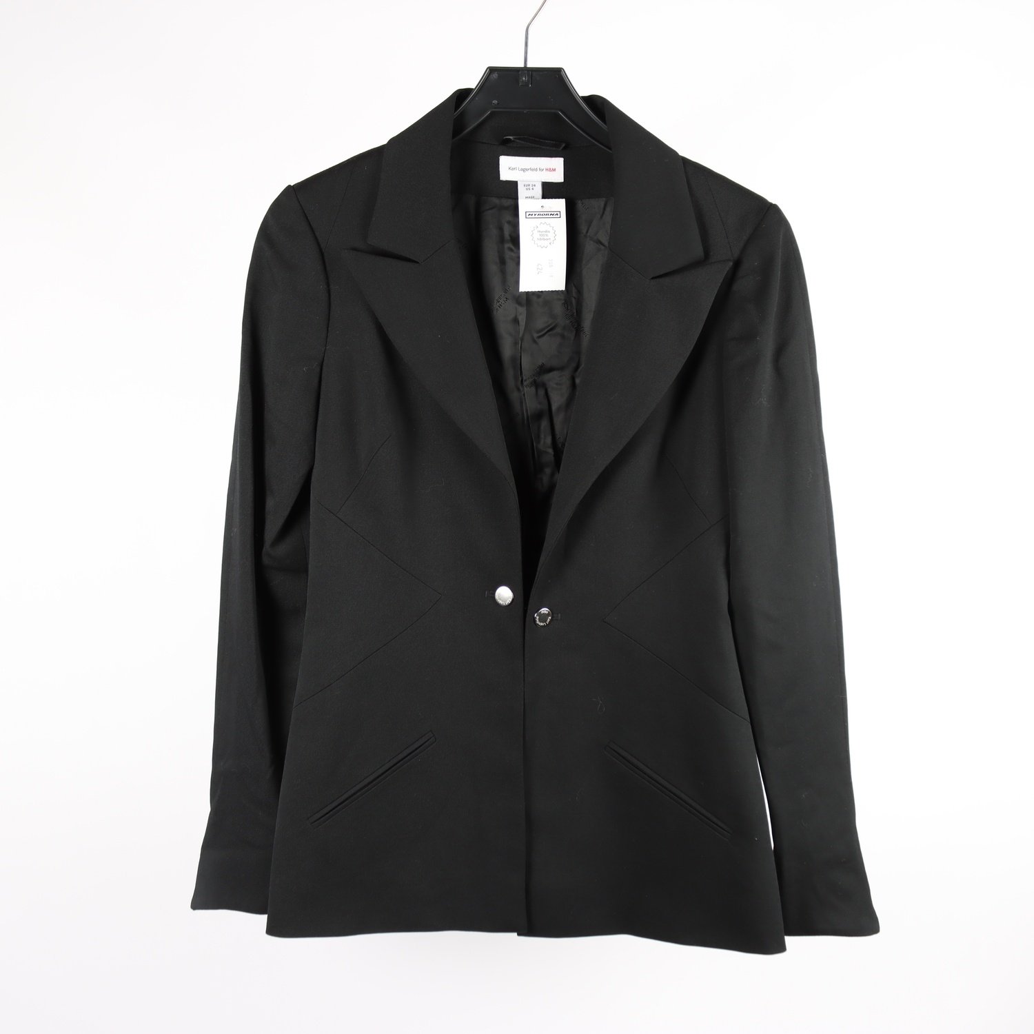 Kavaj, Karl Lagerfeld x H&M, svart, stl. 34.