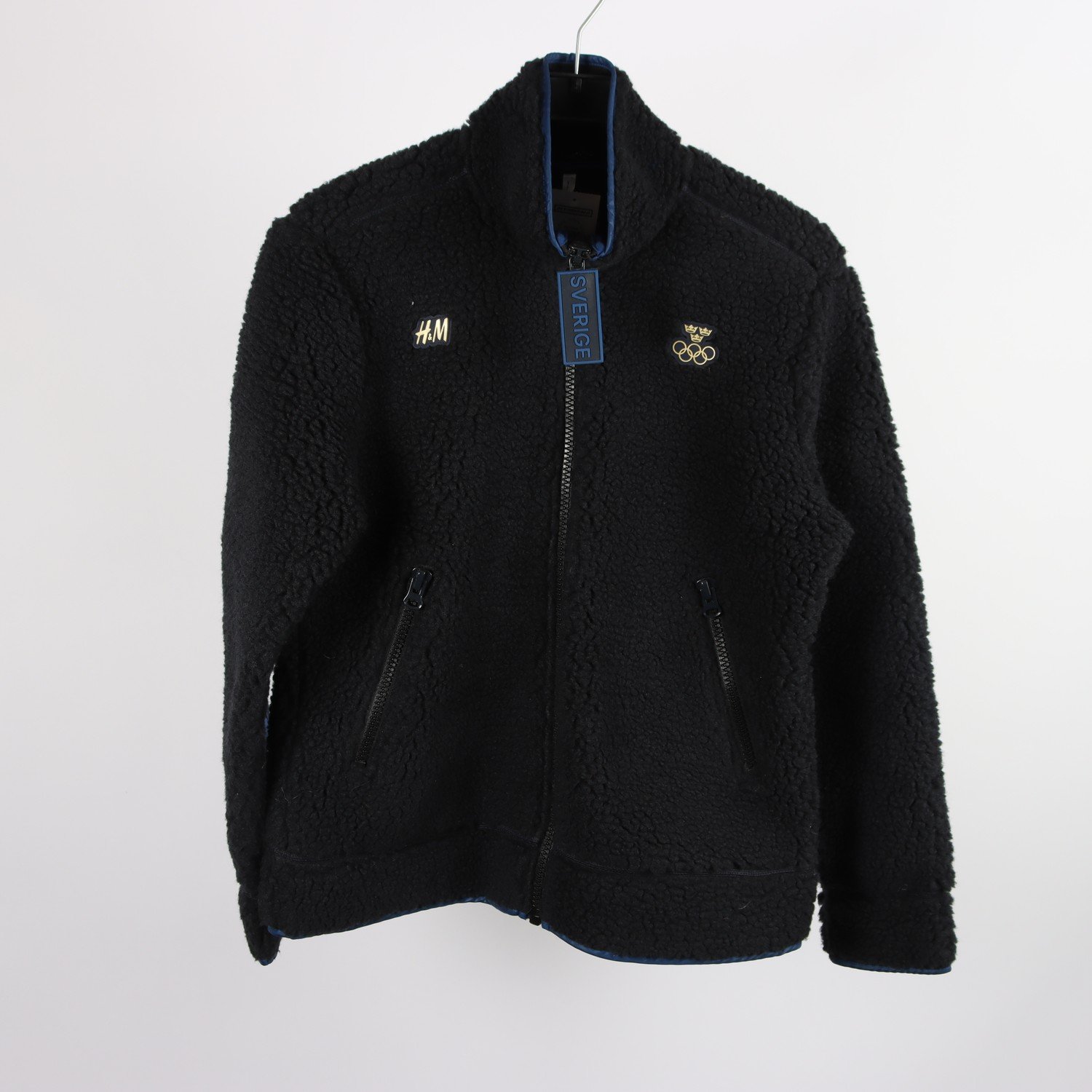 Fleece Tröja, H&M, svart, stl. (S)
