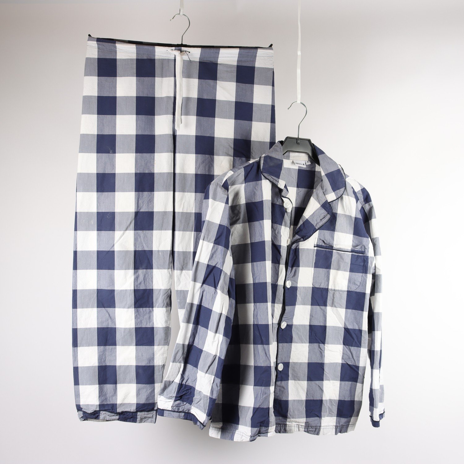 Pyjamas, Hästens, rutig, vit, blå, stl. M.