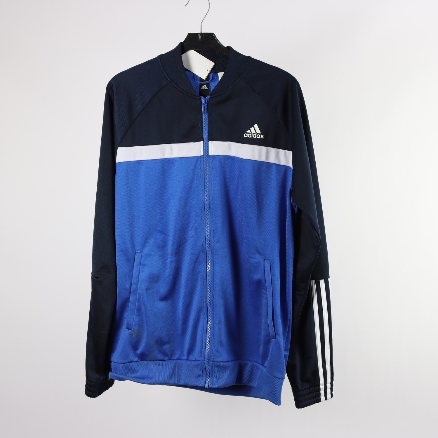 Sportjacka, Adidas, blå, vit, stl. US L