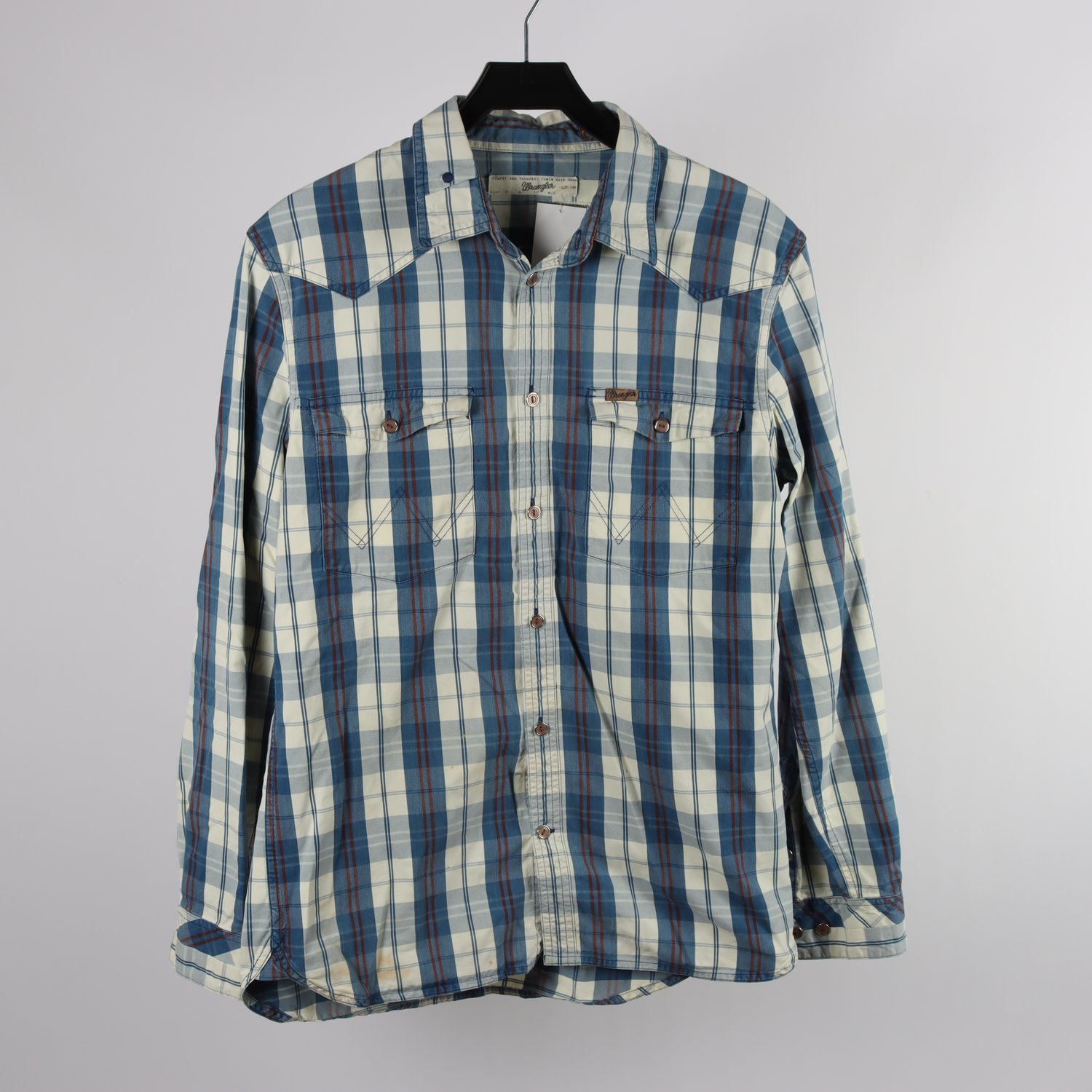 Skjorta, Wrangler, blå, vit, stl. L