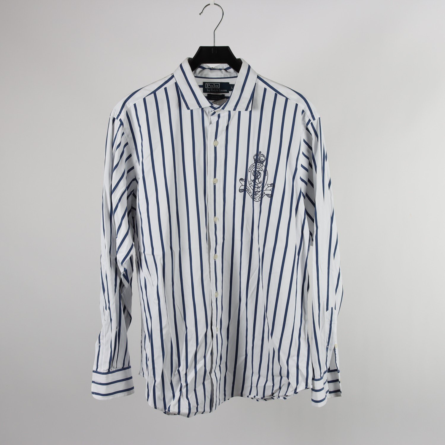 Skjorta, Polo Ralph Lauren, vit, blå, randig, stl. L