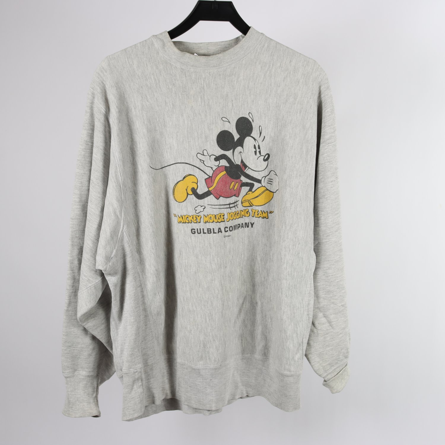 Sweatshirt, vintage, Gul & Blå, Mickey Mouse, grå, stl. XL