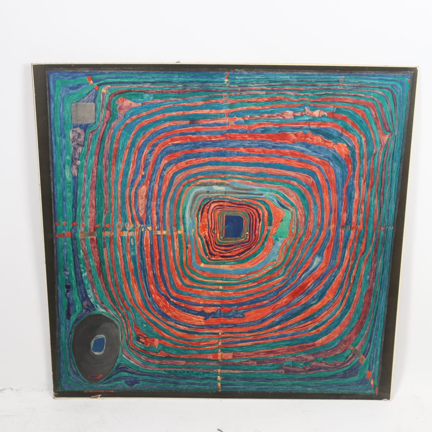 Färgoffset, folietryck, The big way, Friedensreich Hundertwasser. Endast avh.
