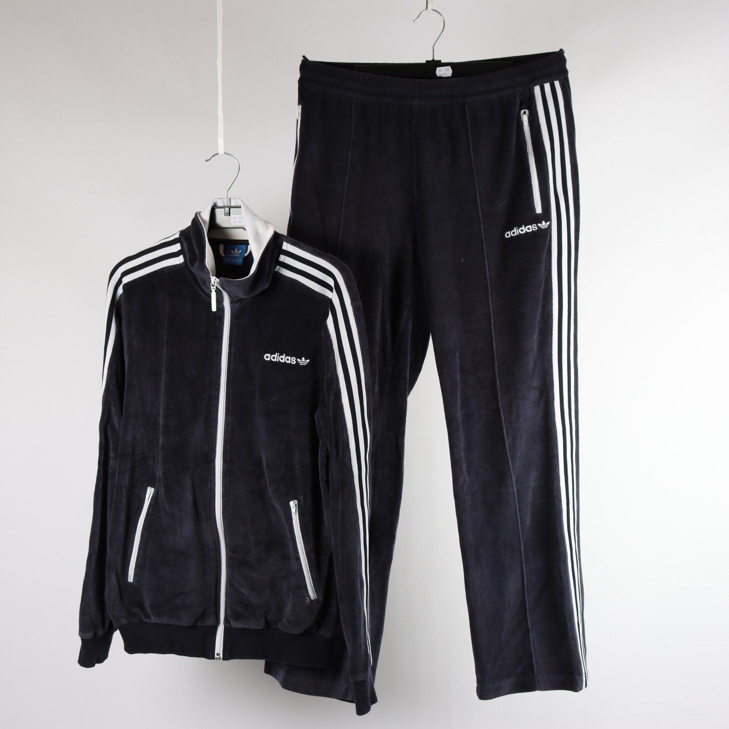 Jacka & byxa i velour, Adidas, stl. S-M