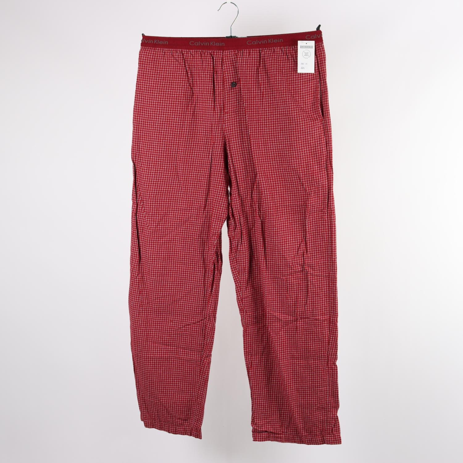 Sovplagg, Calvin Klein, vinröd, rutig, stl. M