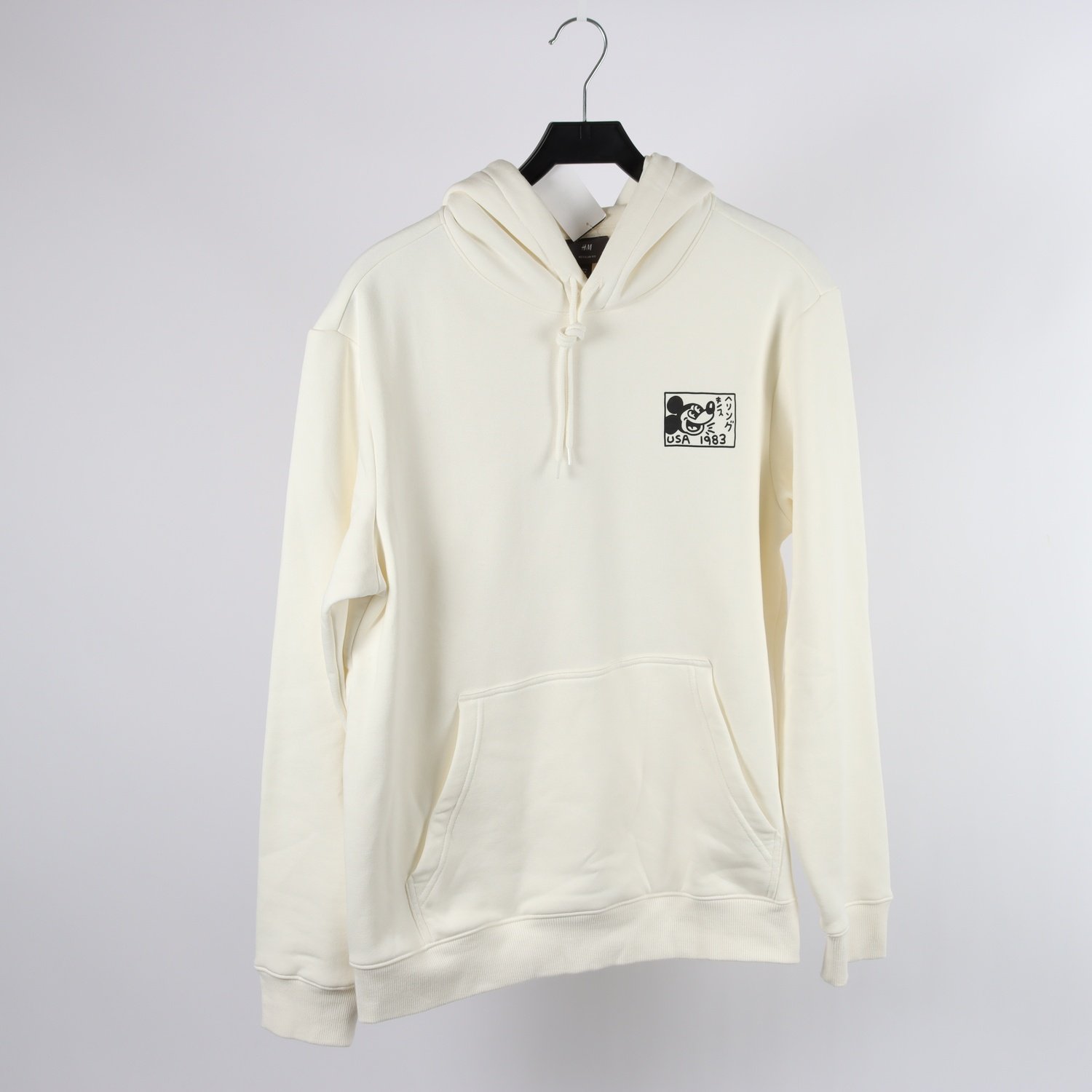 Hoodie, H&M, Mickey Mouse x Keith Haring, vit, stl. M