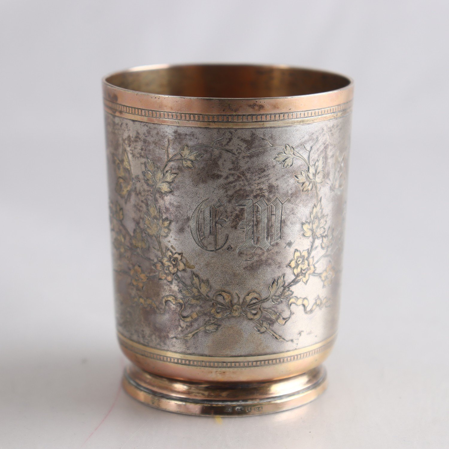 Bägare, silver, 830, invärtes förgylld