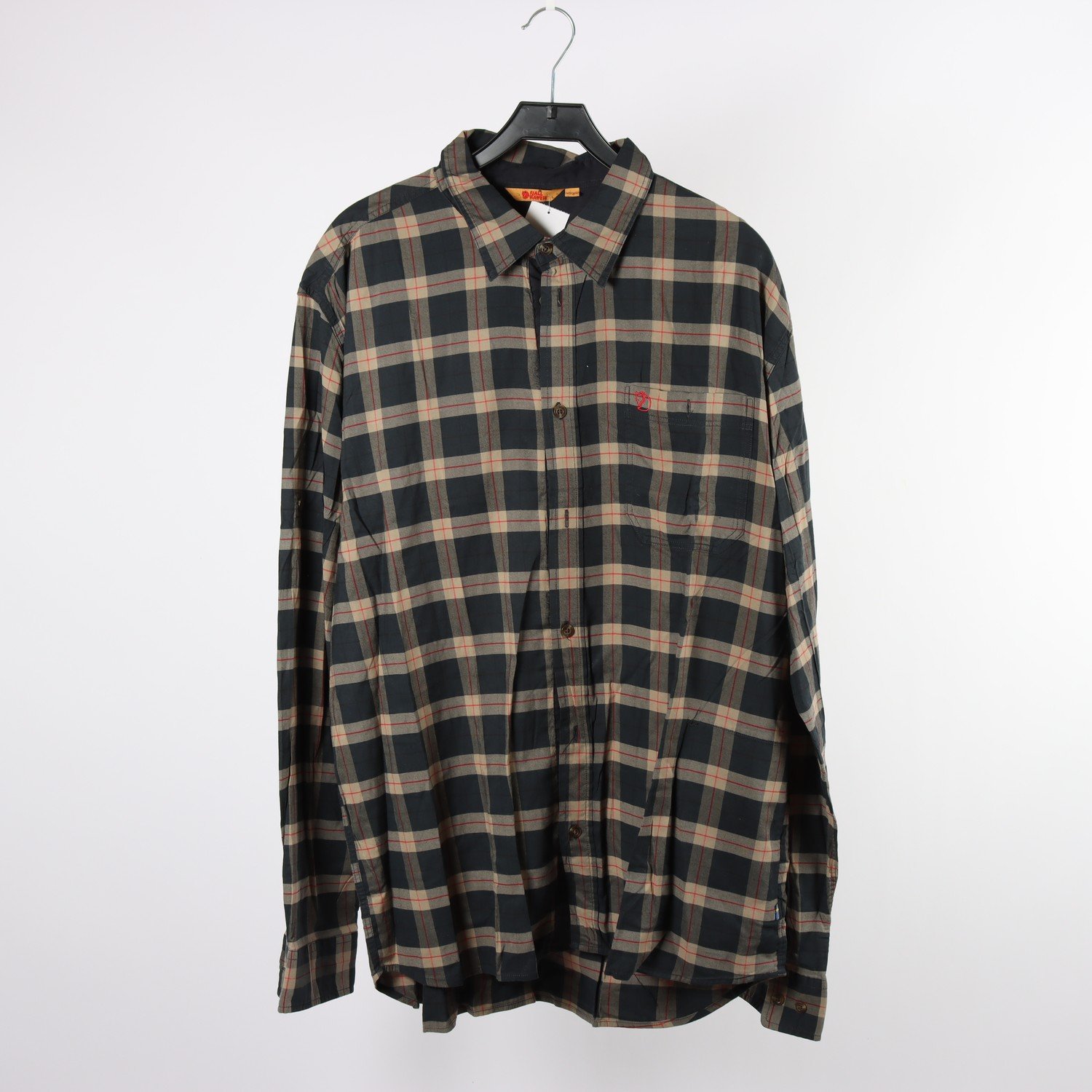 Skjorta, Fjällräven, rutig, svart, beige, stl. XXXL.
