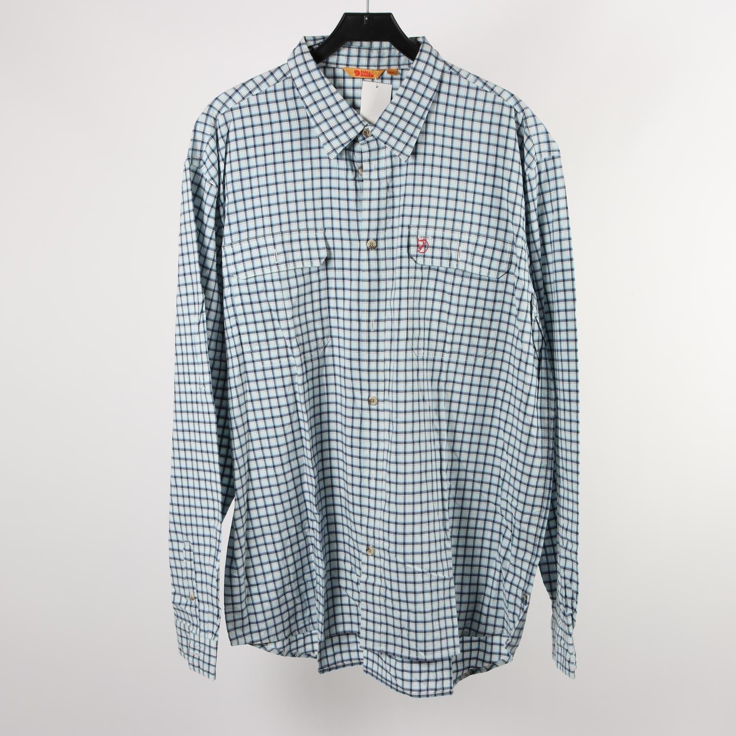 Skjorta, Fjällräven, rutig, blå, stl. XXL.