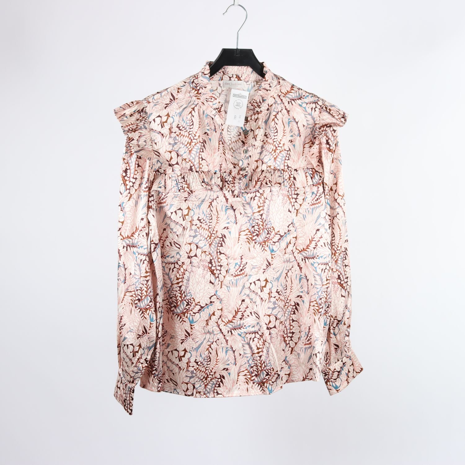 Blus, Dea Kudibal, vit, orange, silke, stl. XL