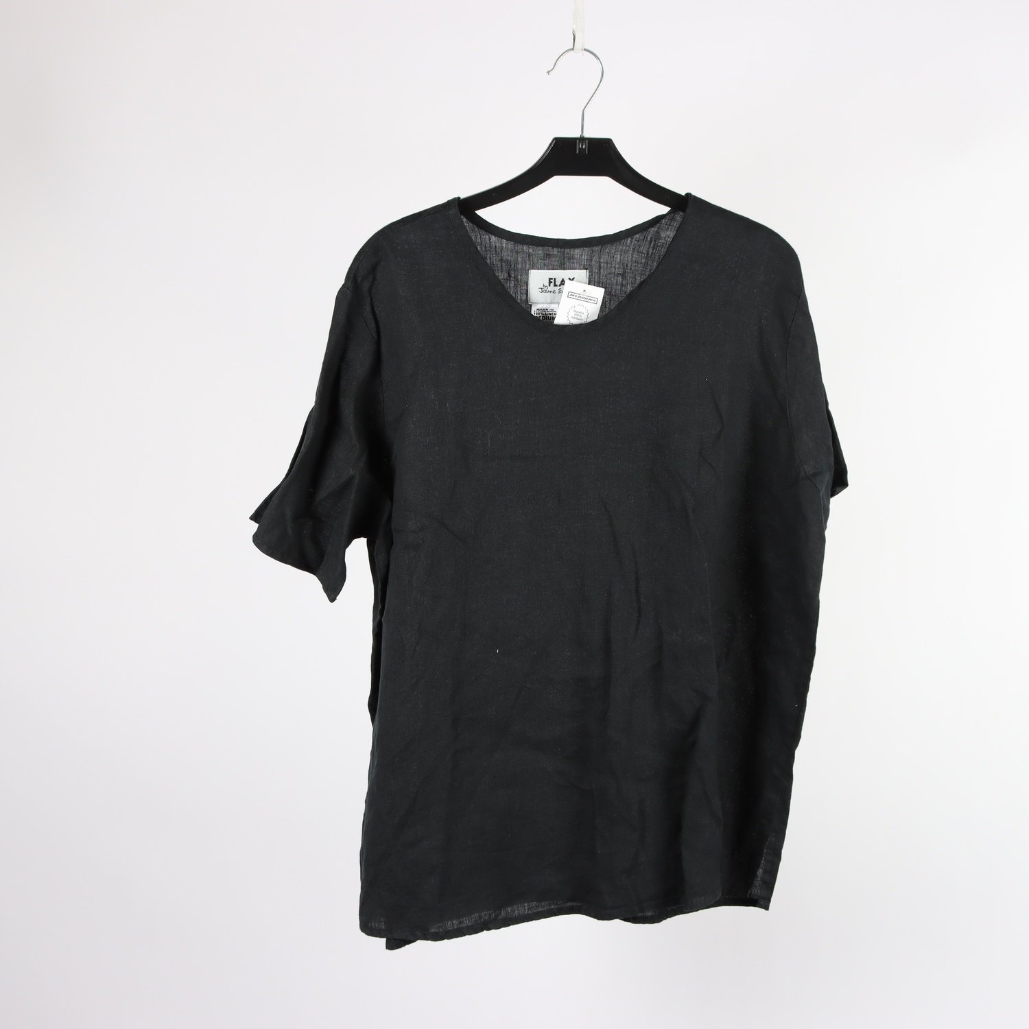 Blus, Flax, svart, lin, stl. M.
