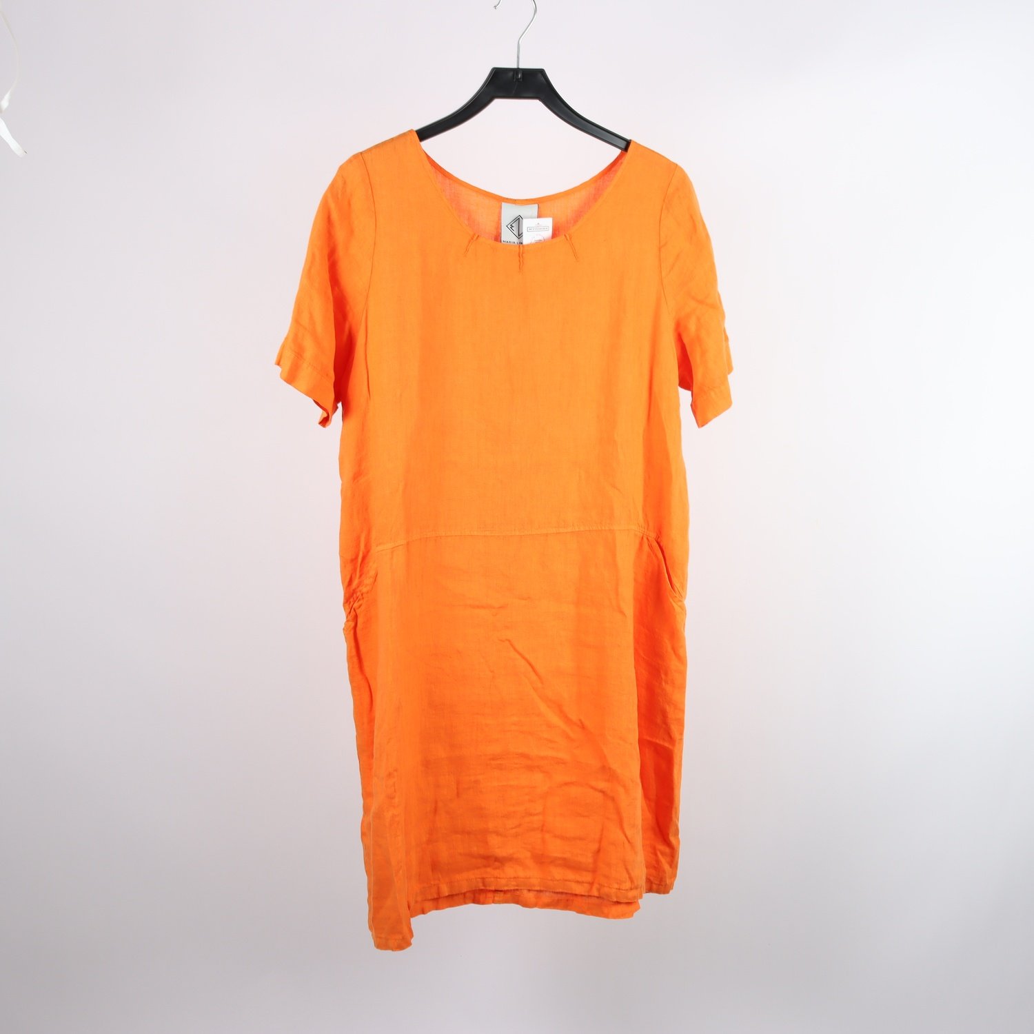Klänning, Maria Lindberg, orange, lin, stl. L.