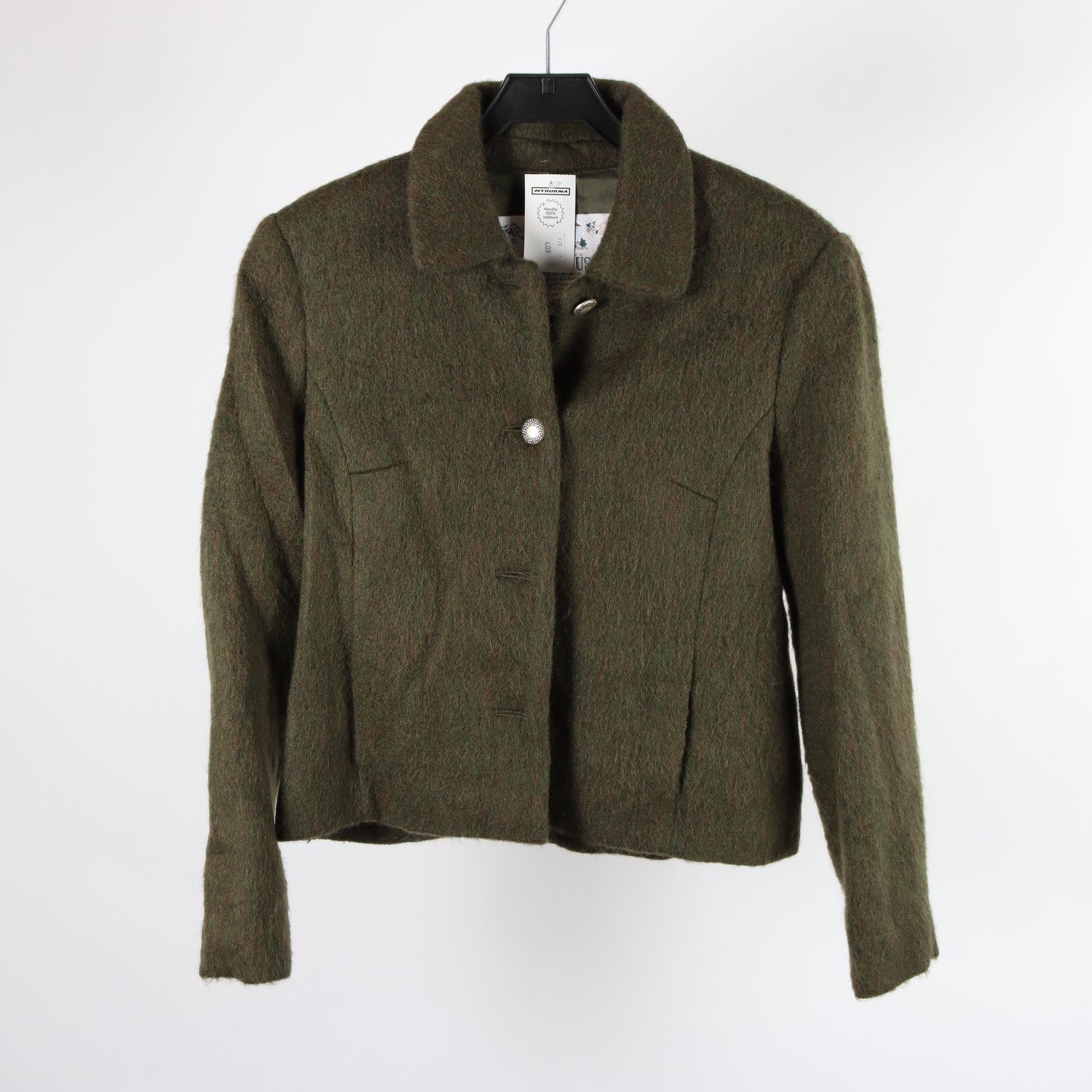 Jacka, Newhouse, grön, ull, mohair, alpaca, stl. 38.