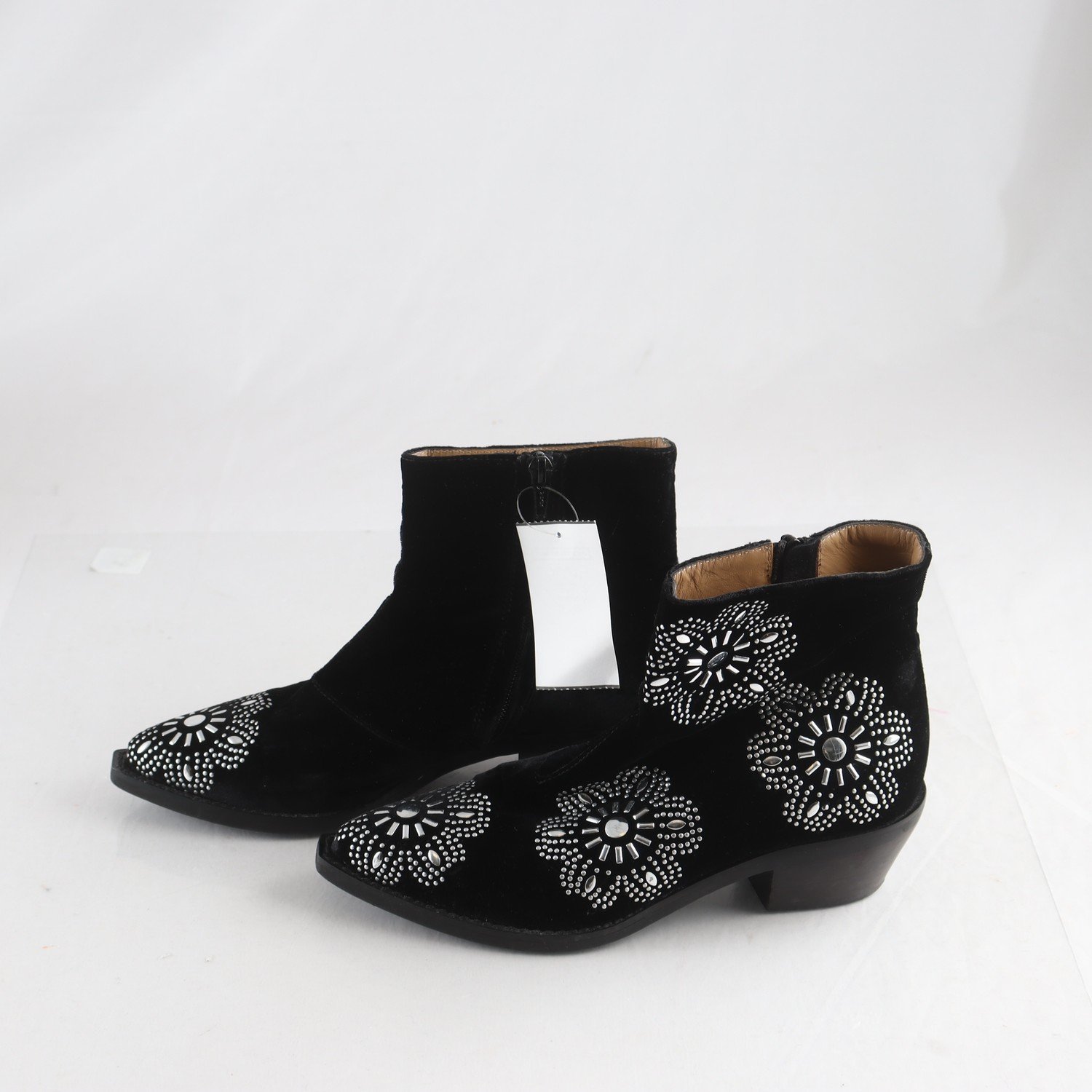 Boots, Rizzo, svart, silver, stl. 37