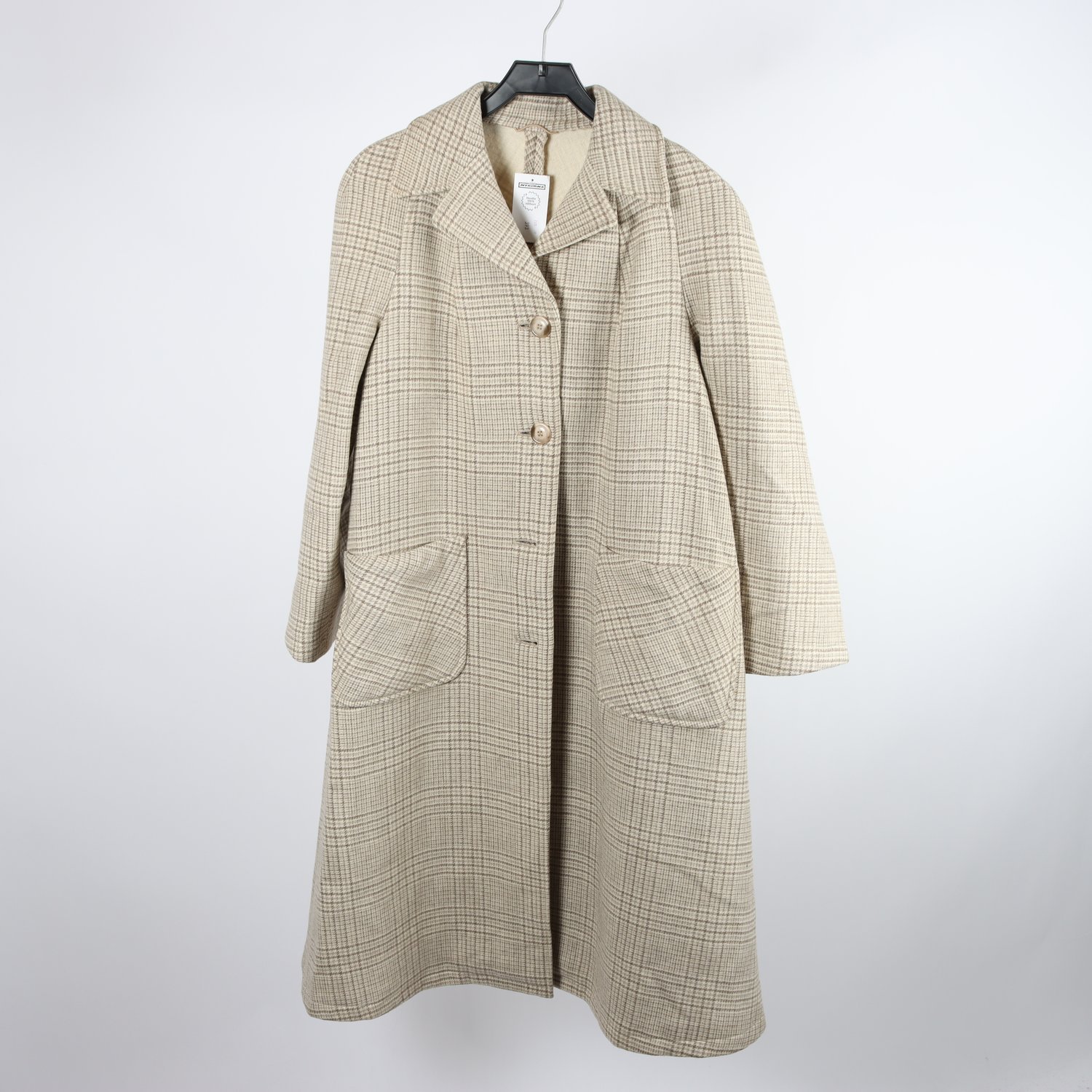 Kappa, Deréta London, beige, rutig, ullblandning, stl. ca. M.