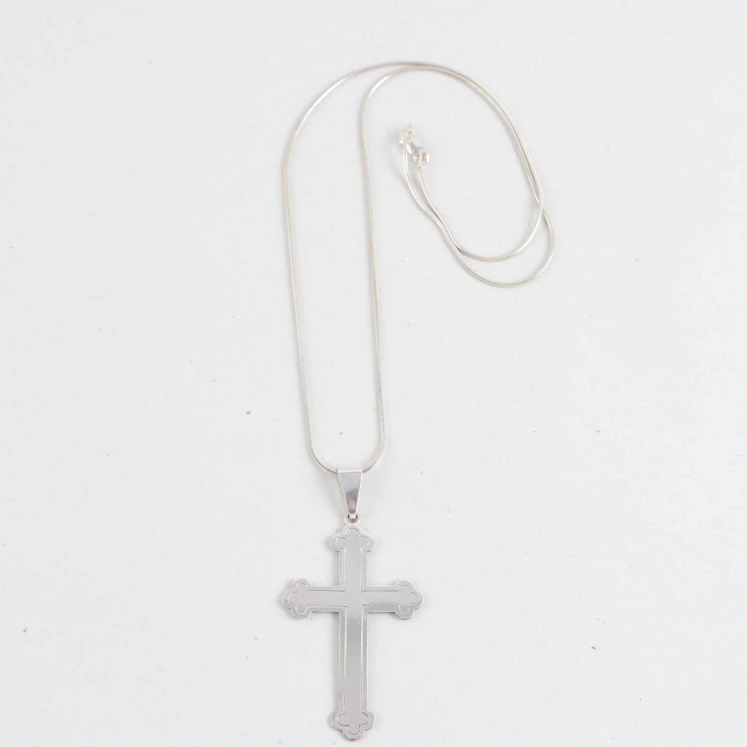 Halsband, hänge, silver, kors, vintage, vikt: 9,1g