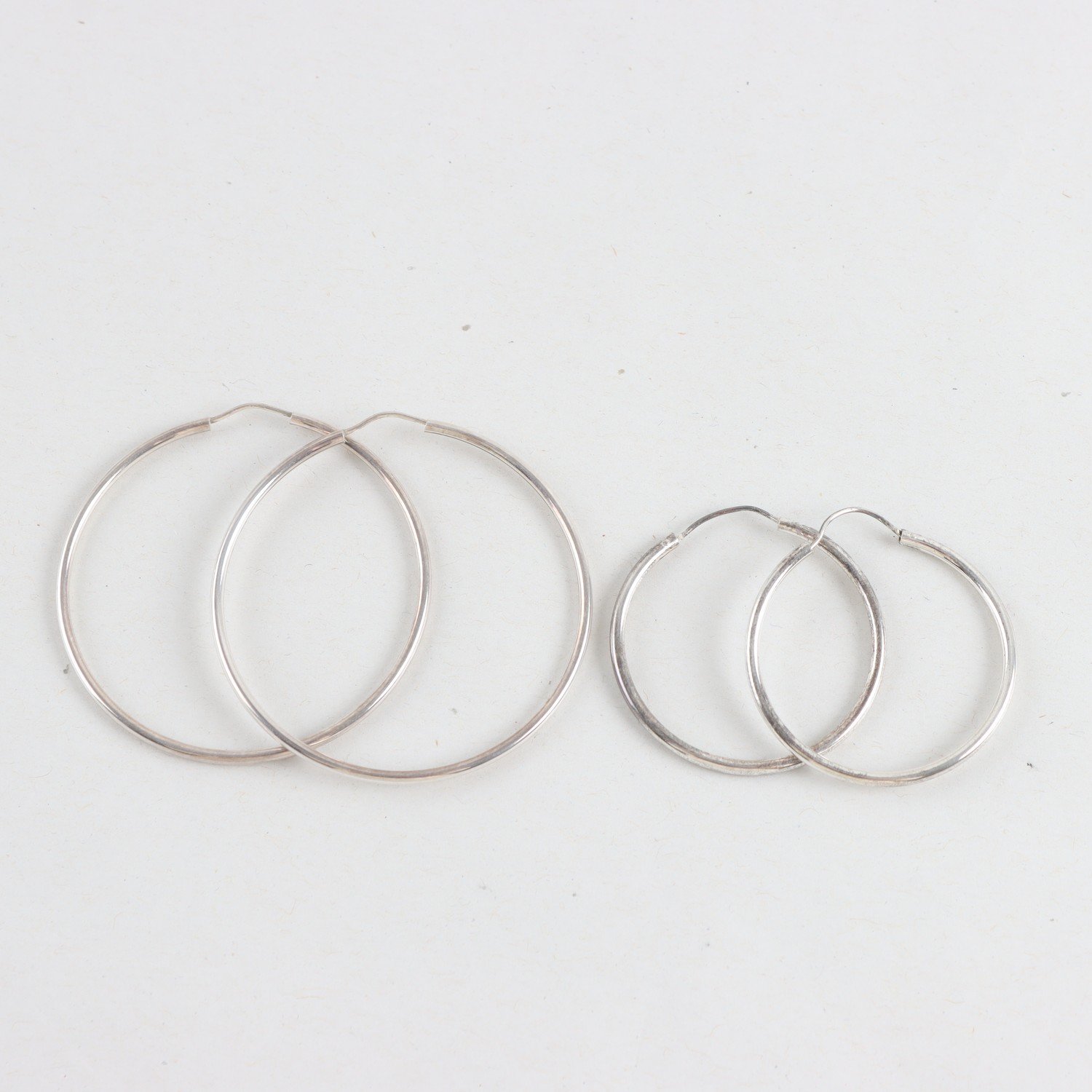 Örhängen, ringar, creoler, silver, vikt: 5,6g