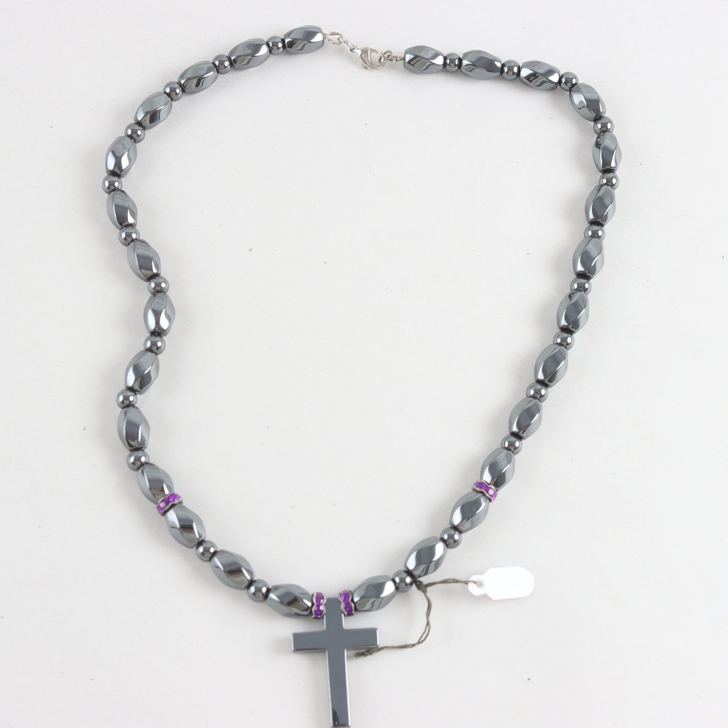 Halsband, hematit, blodsten, kors